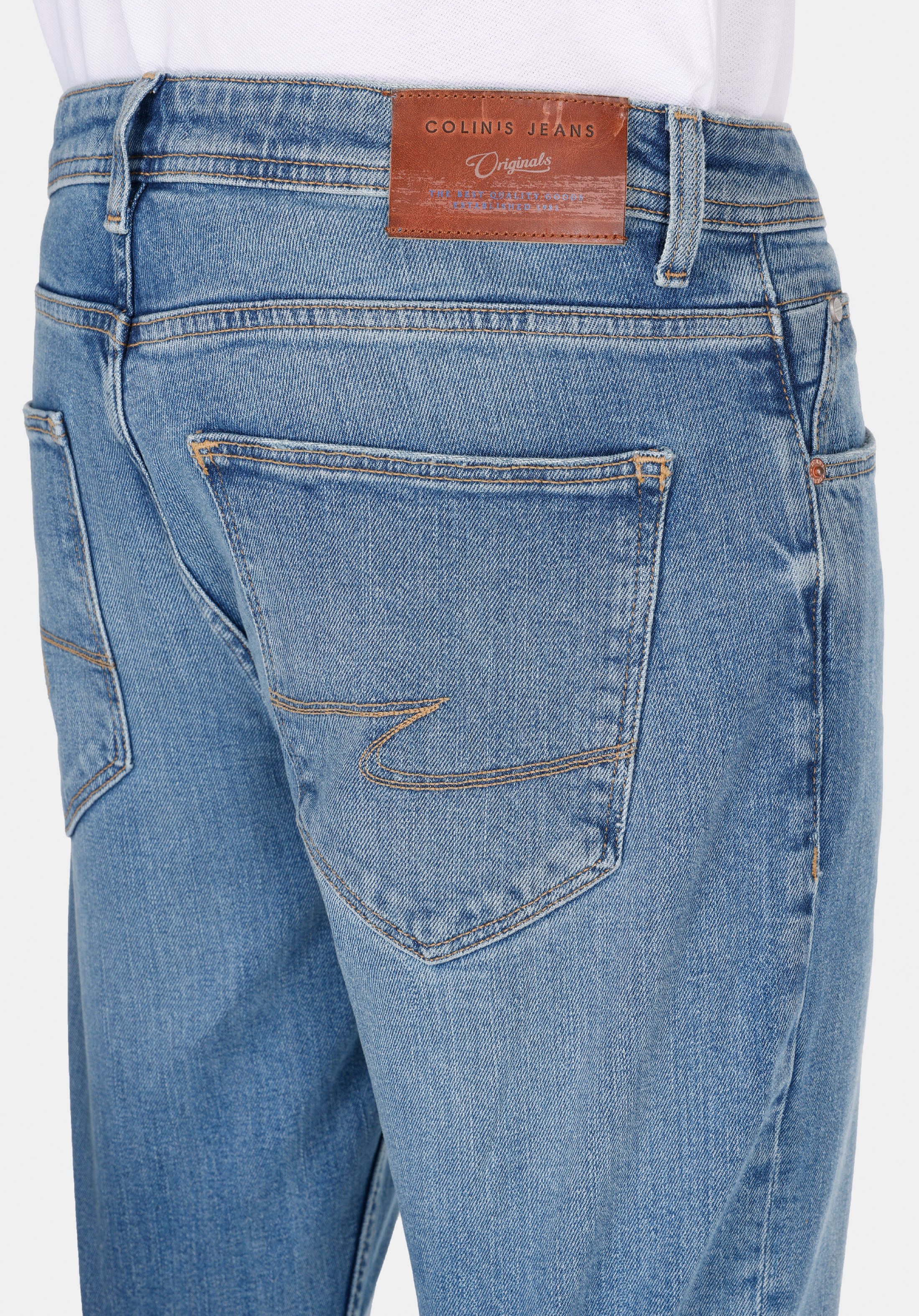 Afișați detalii pentru Blugi Din Denim Pentru Bărbați Cu Talie Dreaptă