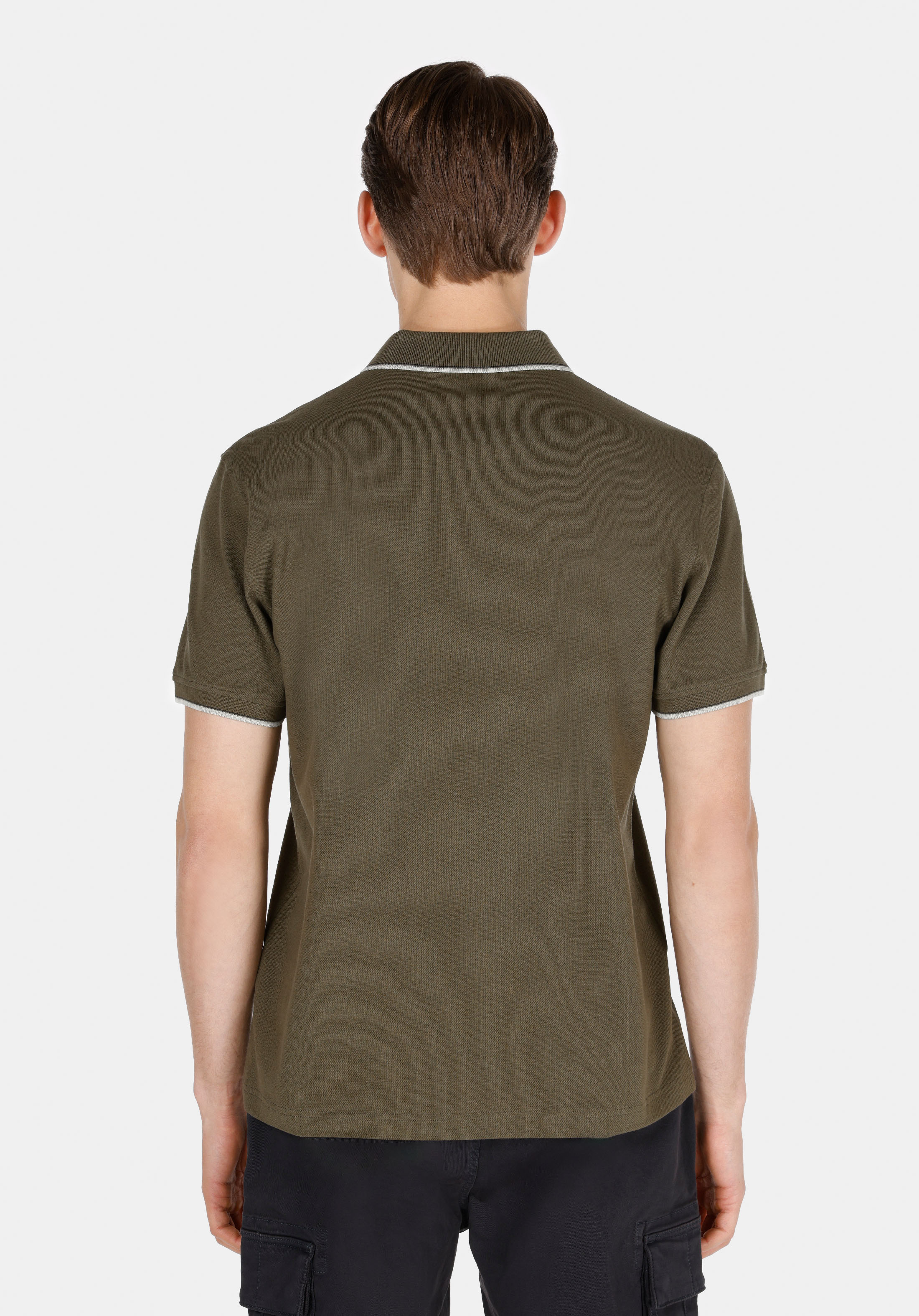 Afișați detalii pentru Tricou Polo Cu Maneca Scurta De Barbati Kaki Regular Fit  Cl1074146