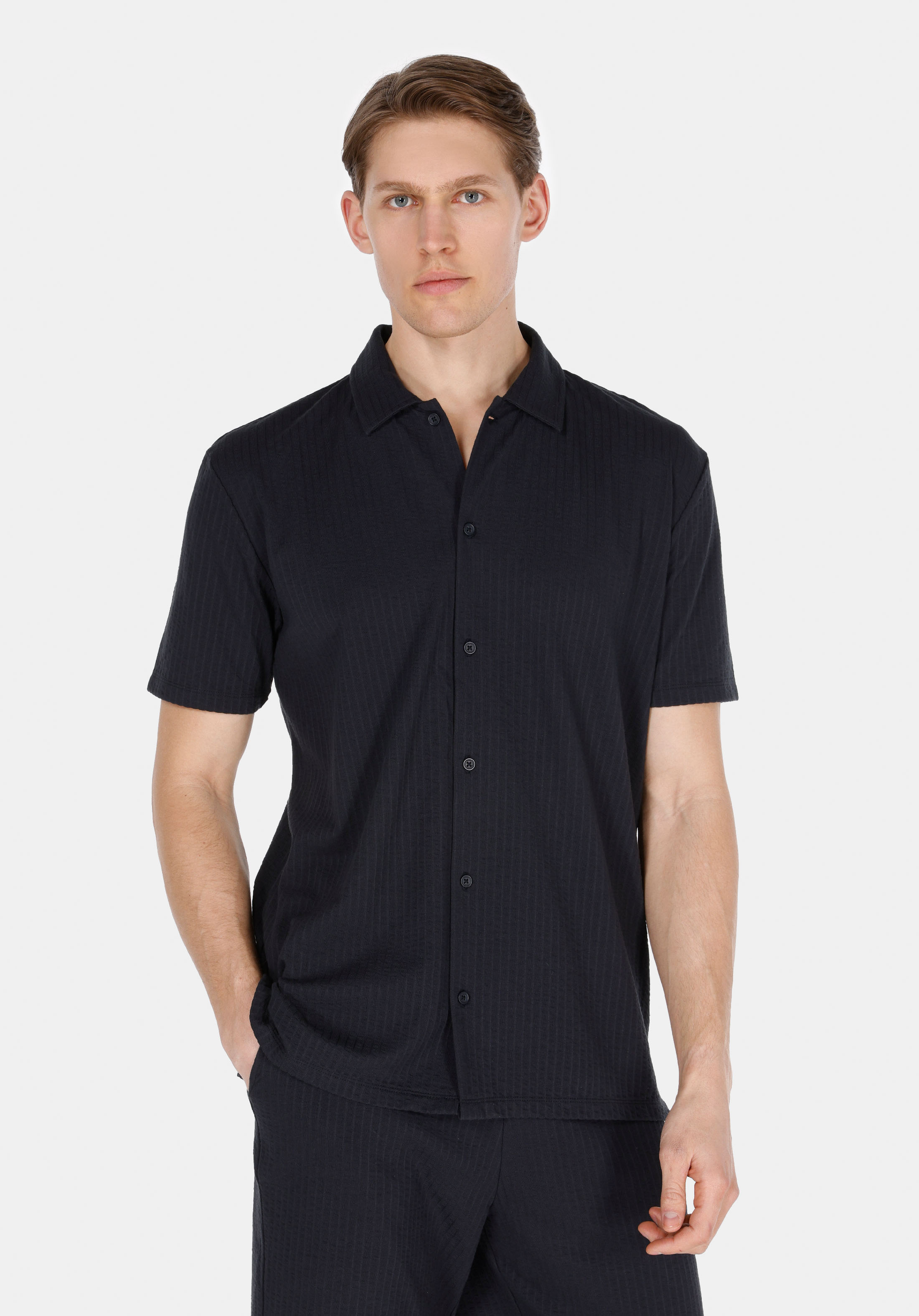 Afișați detalii pentru Tricou Polo Cu Maneca Scurta De Barbati Albastru Marin Regular Fit  Cl1074192