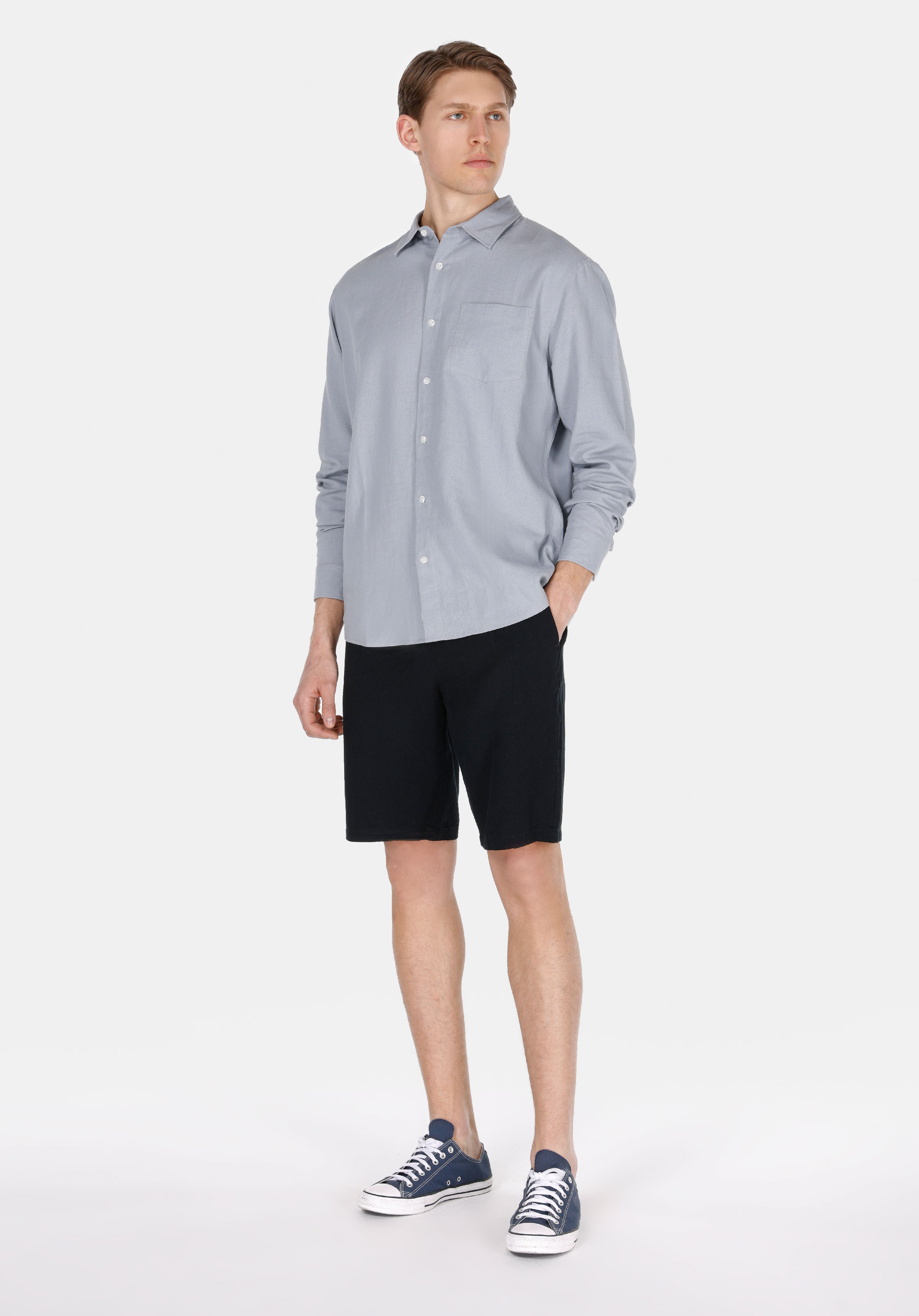 Afișați detalii pentru Short / Pantaloni Scurti De Barbati Negru Regular Fit  Cl1074435