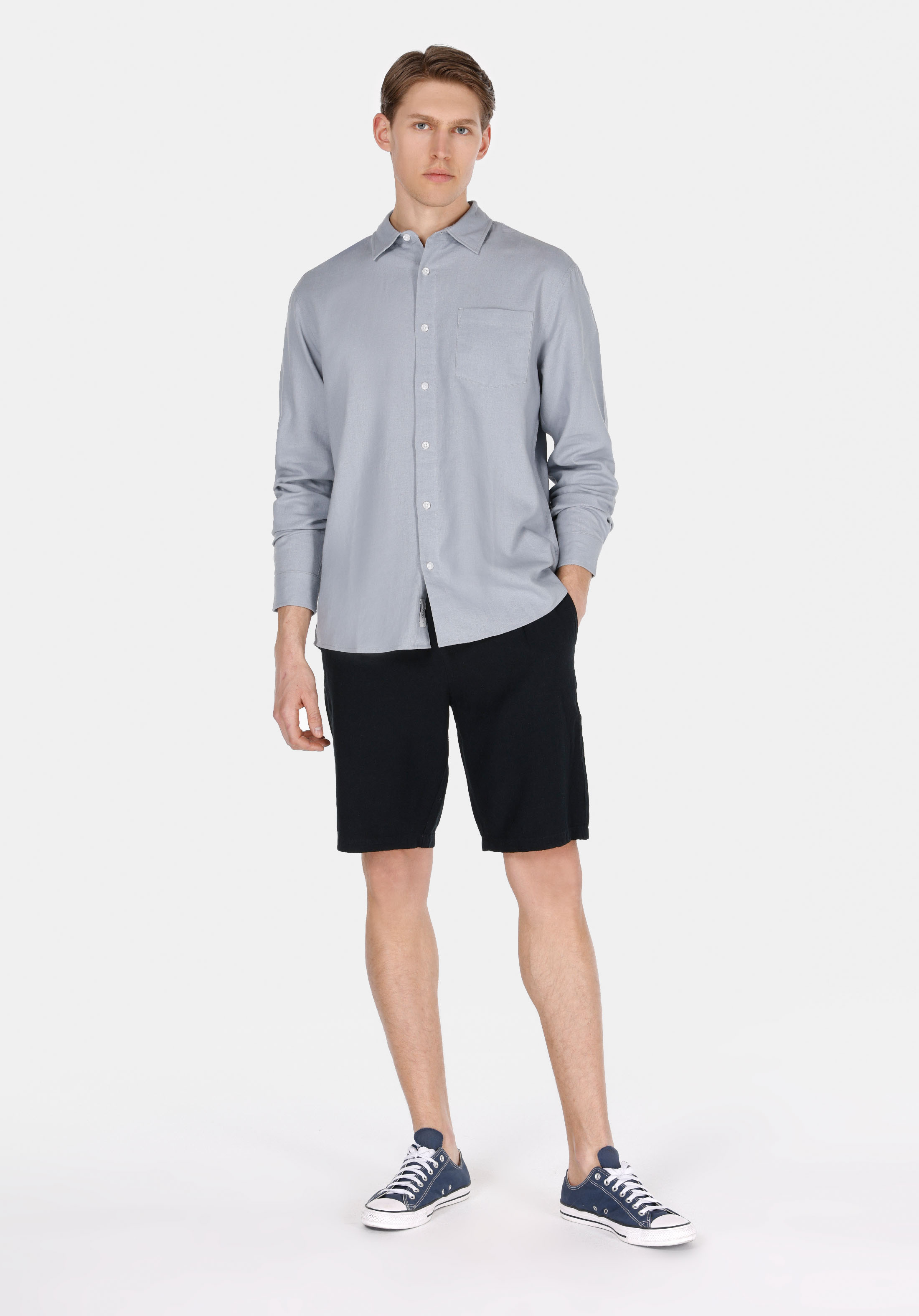 Afișați detalii pentru Short / Pantaloni Scurti De Barbati Negru Regular Fit  Cl1074435