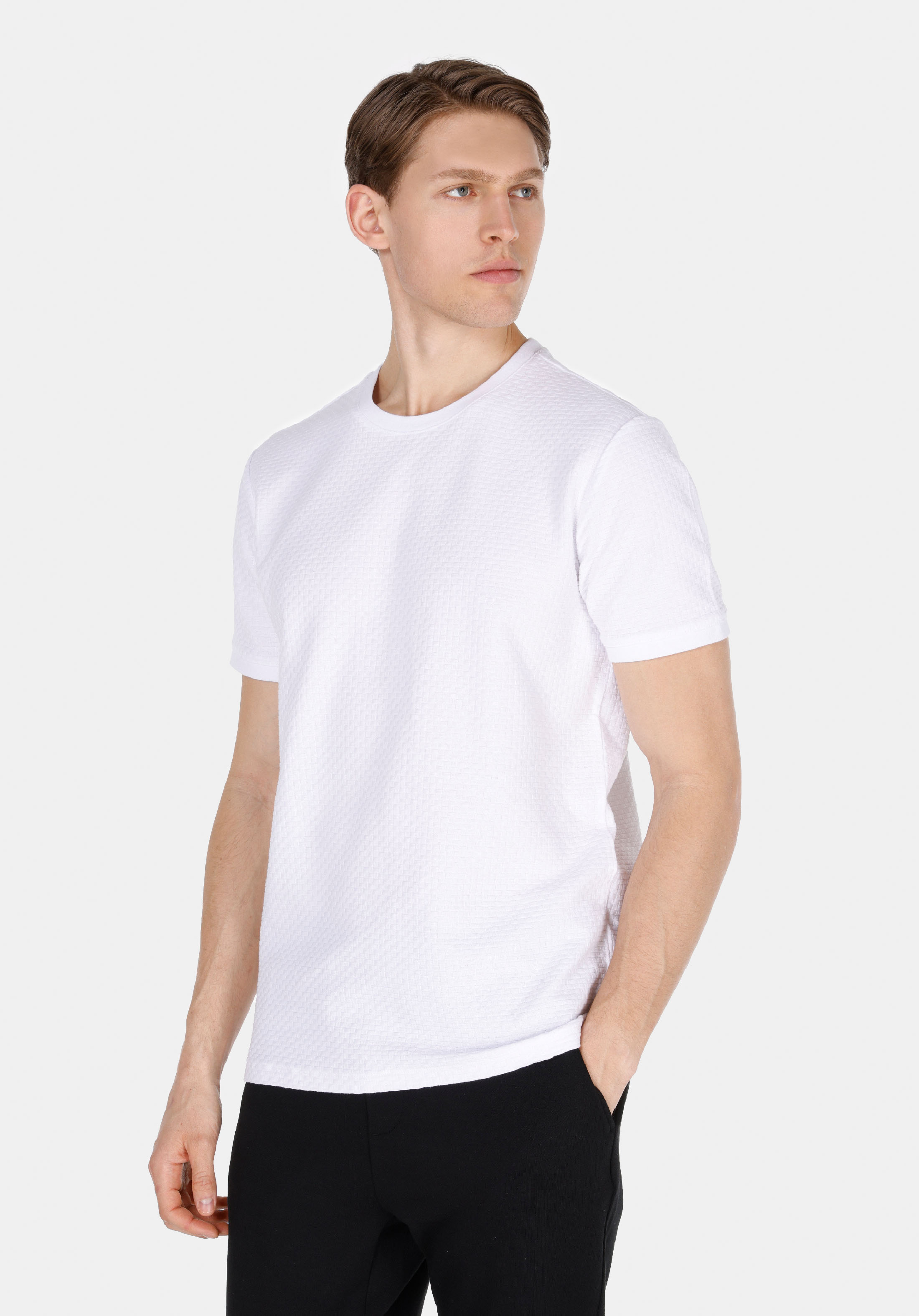 Afișați detalii pentru Tricou Cu Maneca Scurta De Barbati Alb Regular Fit  Cl1074681