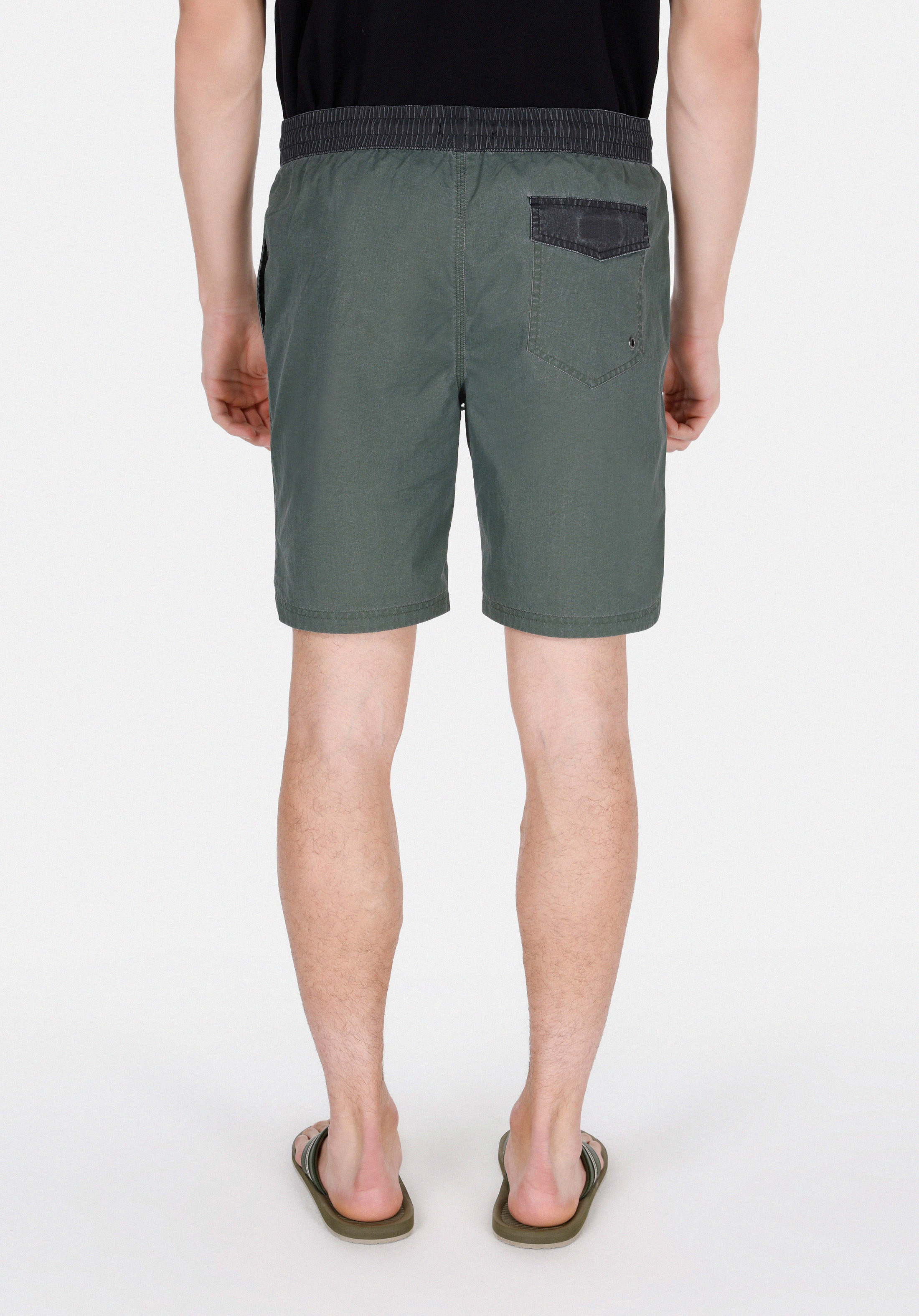 Afișați detalii pentru Short De Plaja De Barbati Kaki Slim Fit  Cl1074691