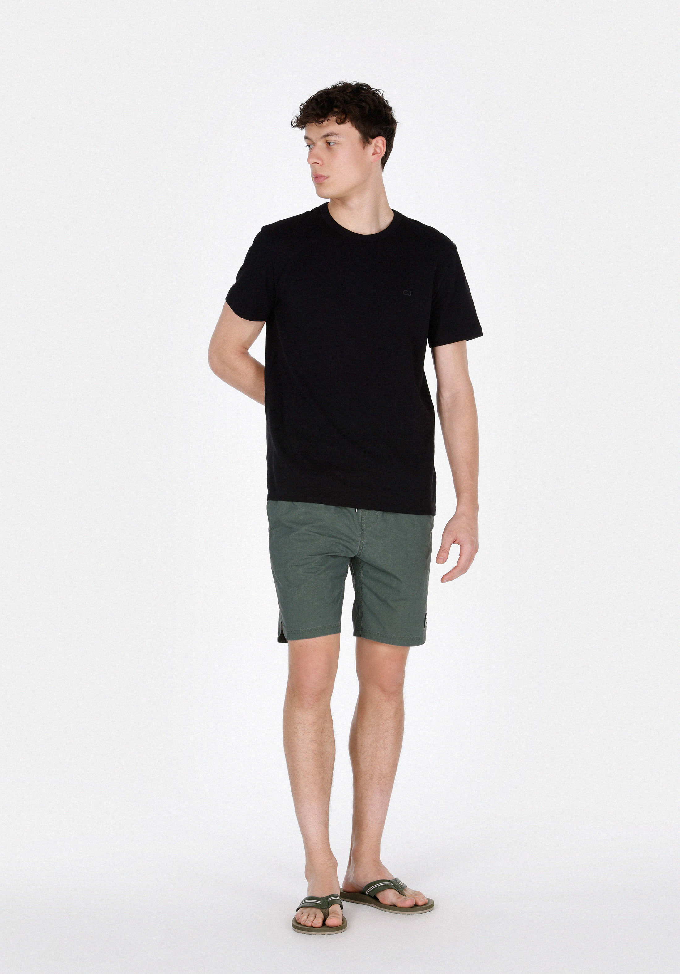 Afișați detalii pentru Short De Plaja De Barbati Kaki Slim Fit  Cl1074691