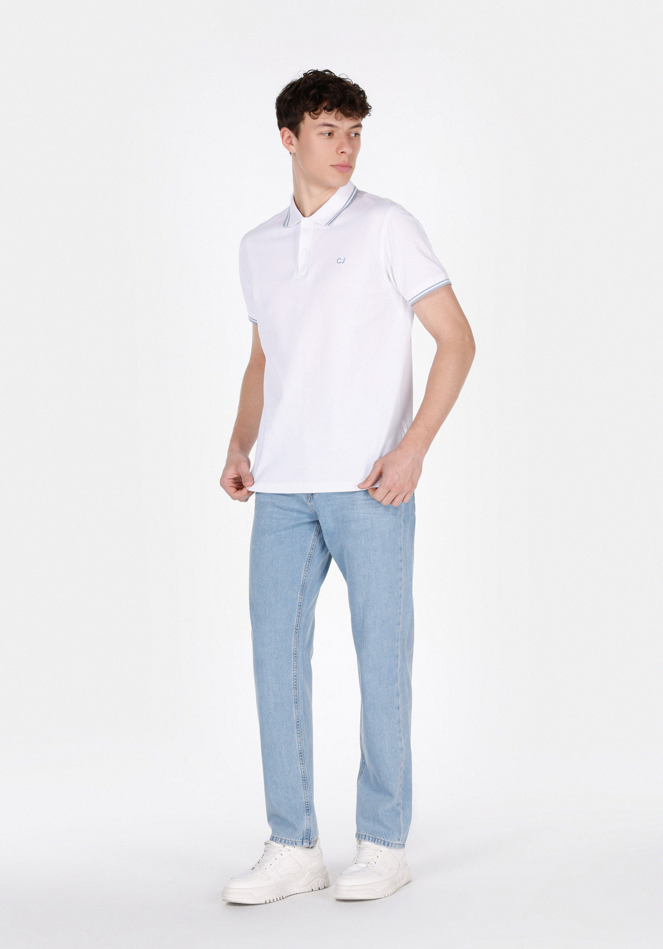 Afișați detalii pentru Pantaloni De Barbati Albastru Regular Fit 045 David Cl1075172