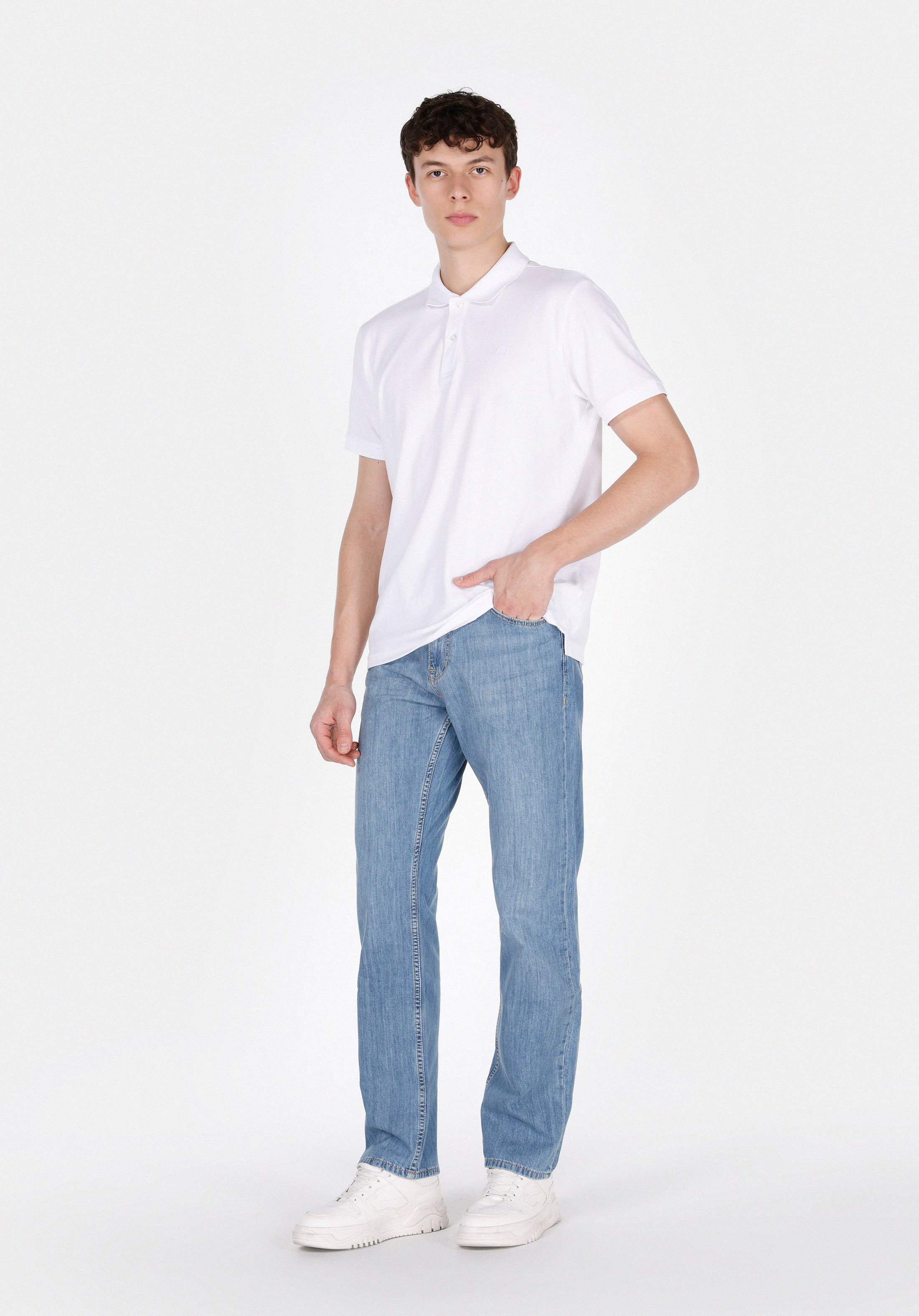 Afișați detalii pentru Blugi İndigo Pentru Bărbați Loose Straight Fit