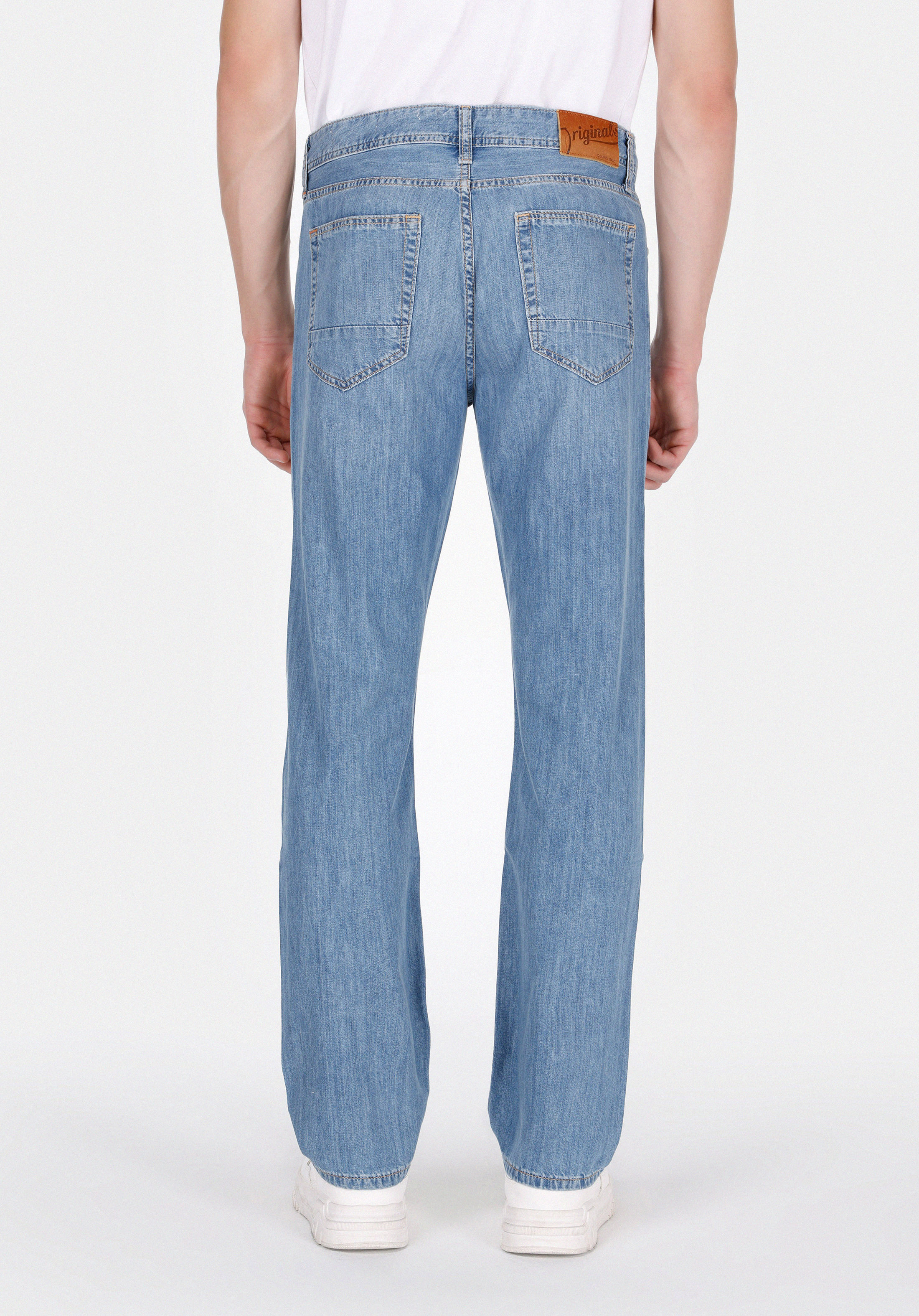 Afișați detalii pentru Blugi İndigo Pentru Bărbați Loose Straight Fit