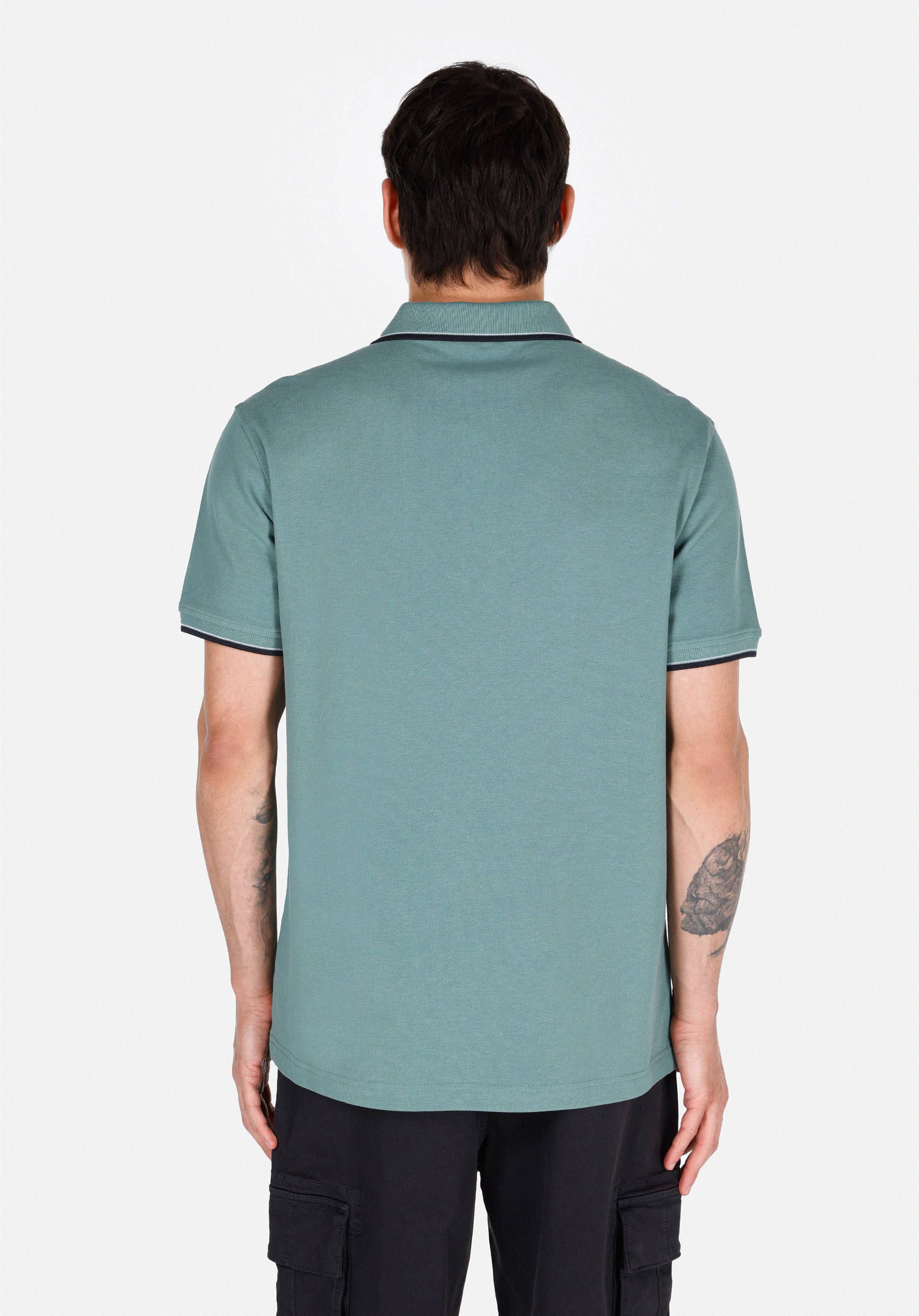 Afișați detalii pentru Tricou Polo Cu Maneca Scurta De Barbati Verde Regular Fit  Cl1074146