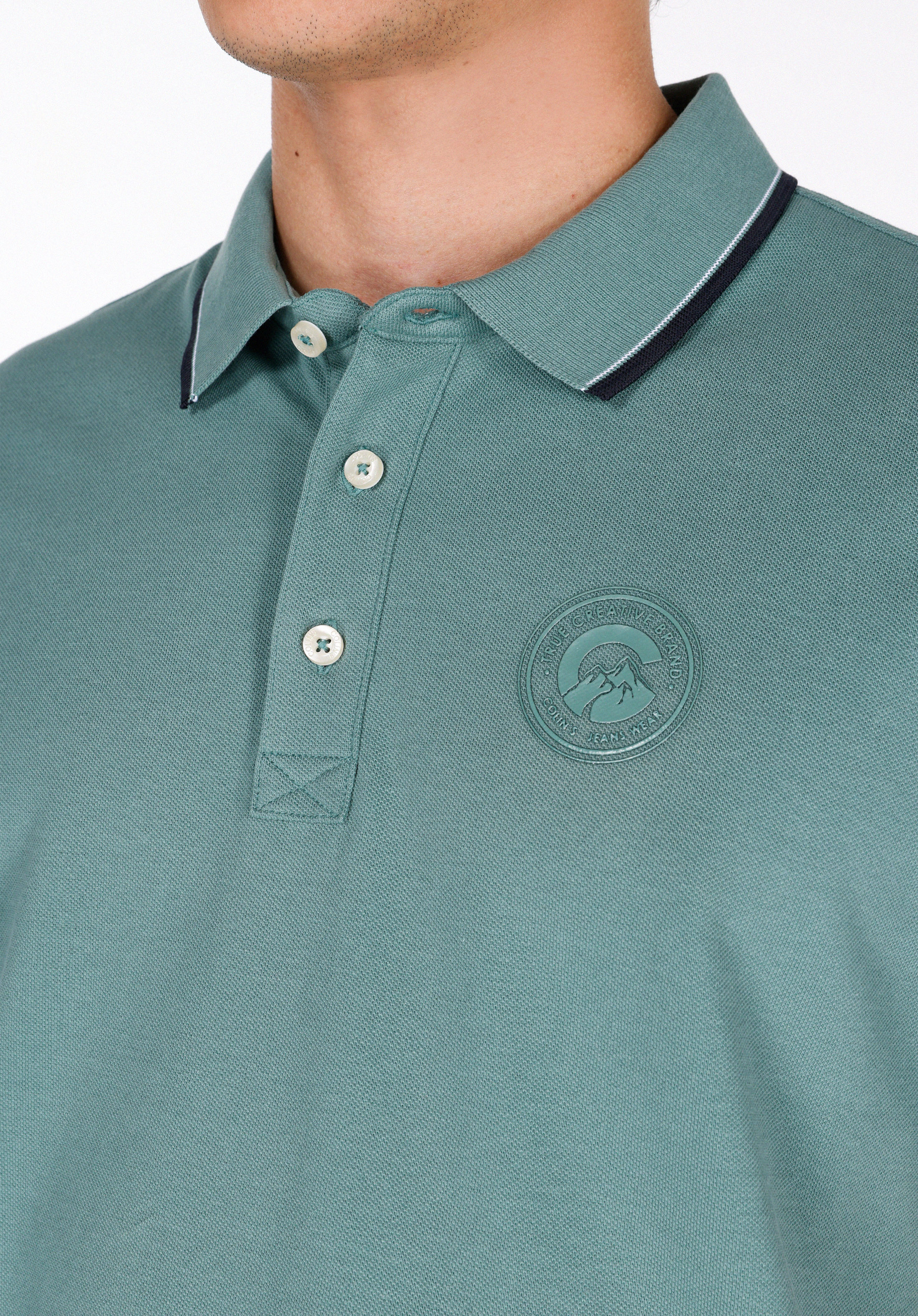 Afișați detalii pentru Tricou Polo Cu Maneca Scurta De Barbati Verde Regular Fit  Cl1074146