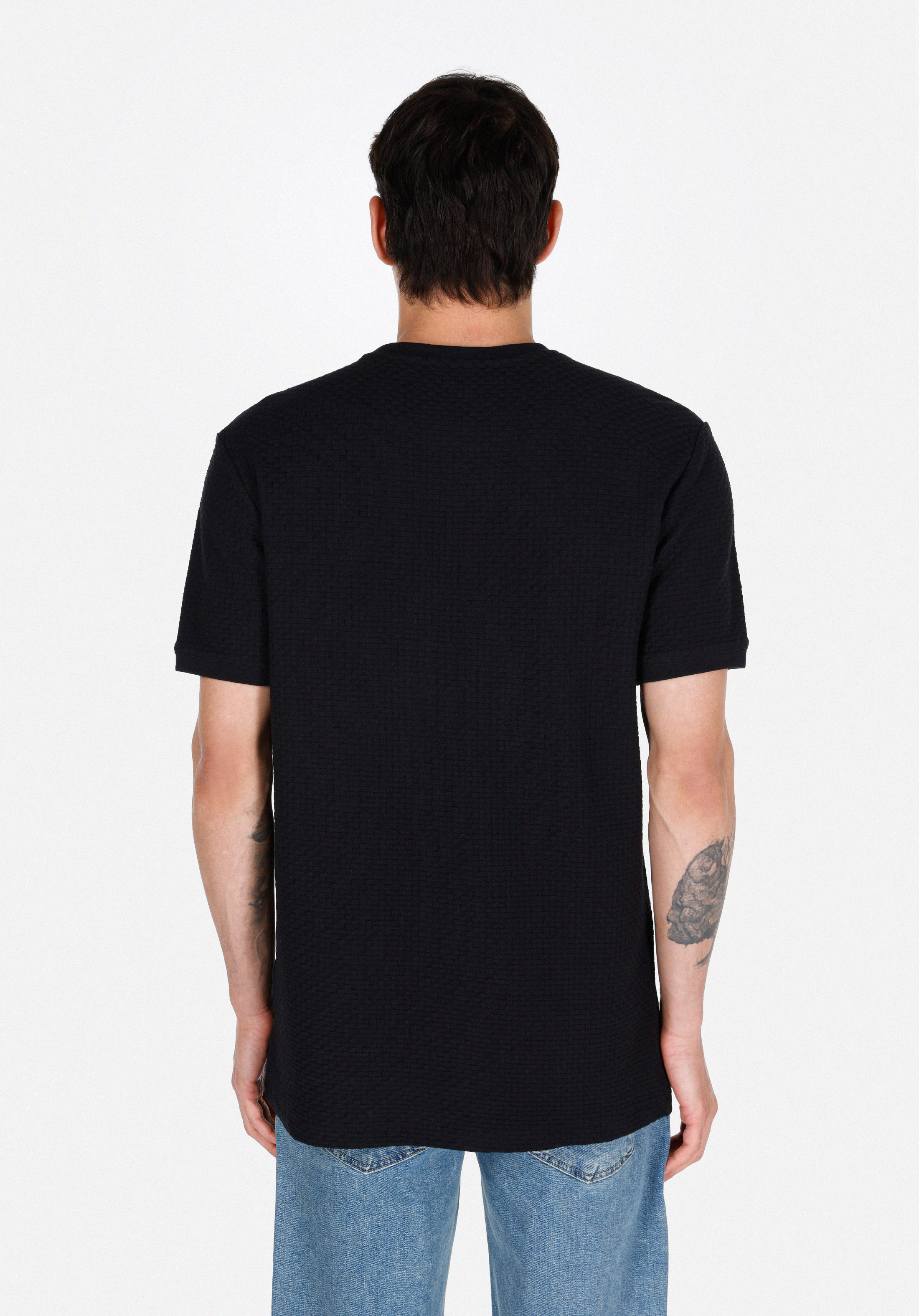 Afișați detalii pentru Tricou Cu Maneca Scurta De Barbati Negru Regular Fit  Cl1074681
