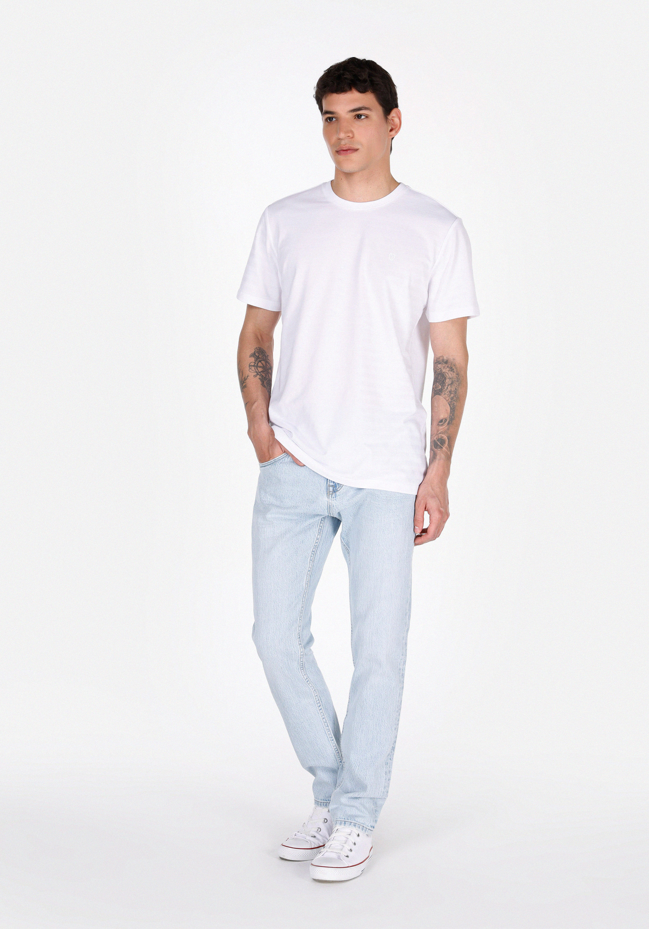 Afișați detalii pentru Tricou Cu Maneca Scurta De Barbati Alb Regular Fit  Cl1074808