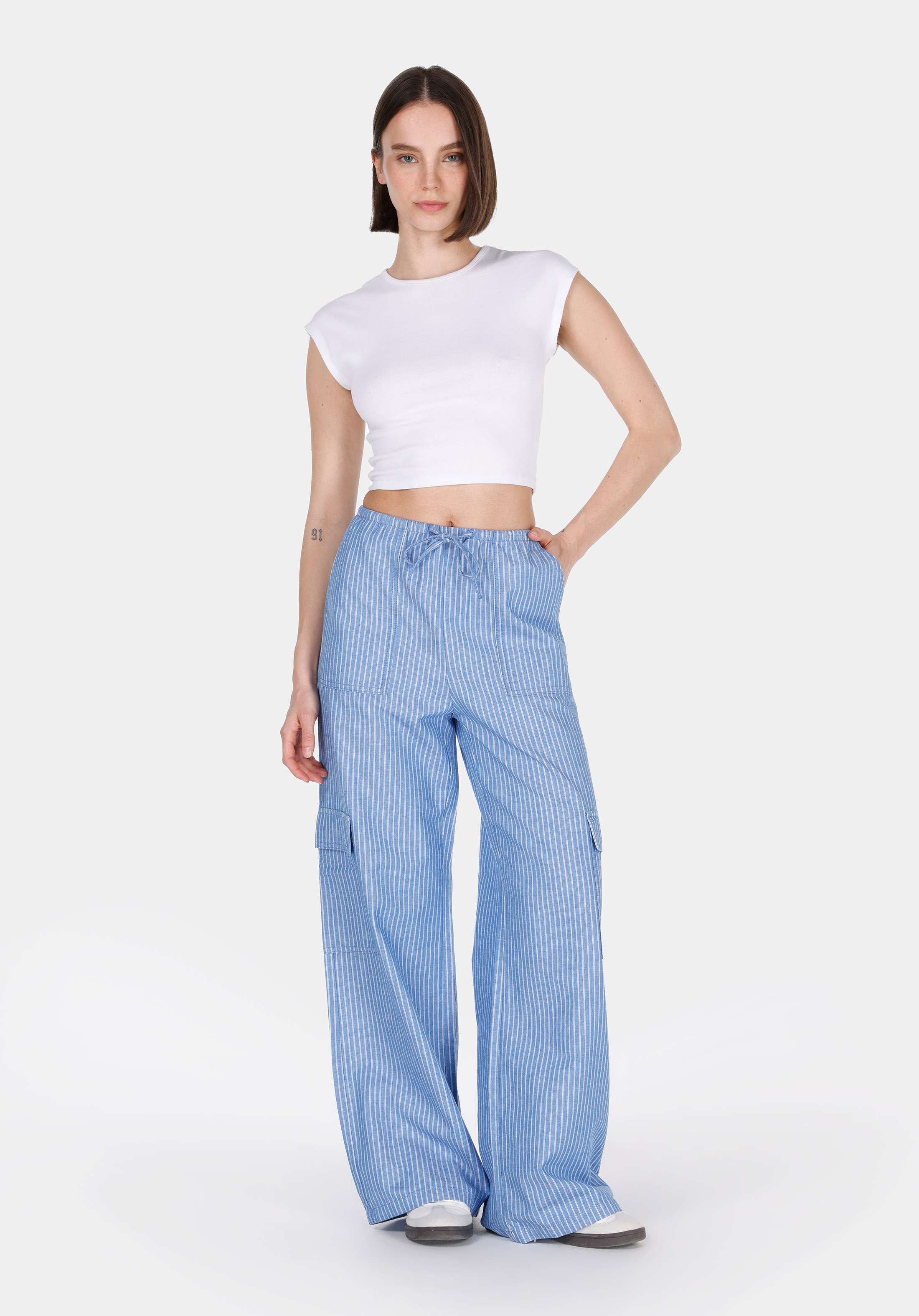 Afișați detalii pentru Pantaloni De Dama Albastru Regular Fit  Cl1075035