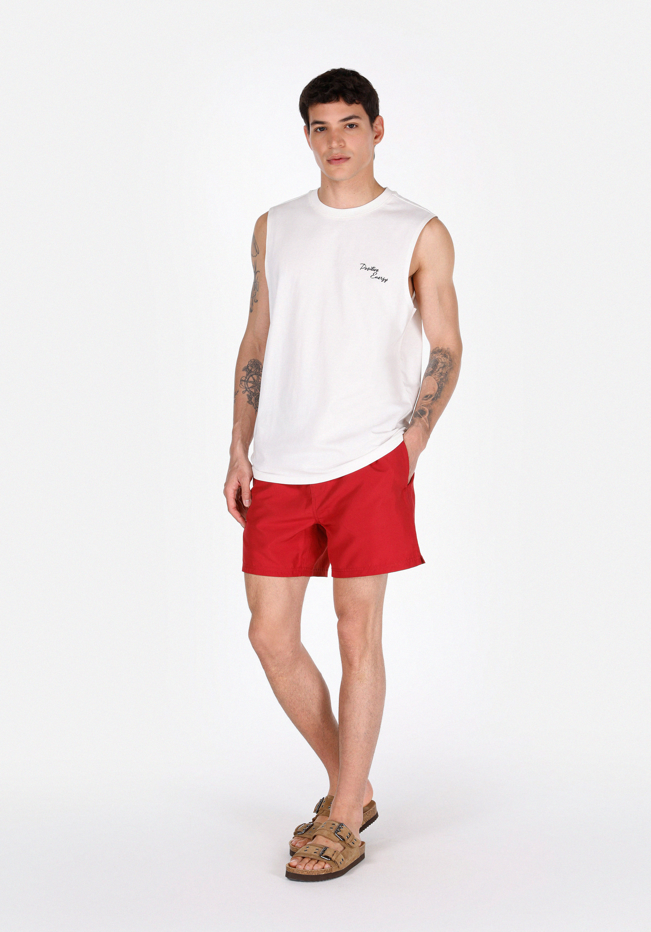 Afișați detalii pentru Short De Plaja De Barbati Bordo Slim Fit  Cl1075081