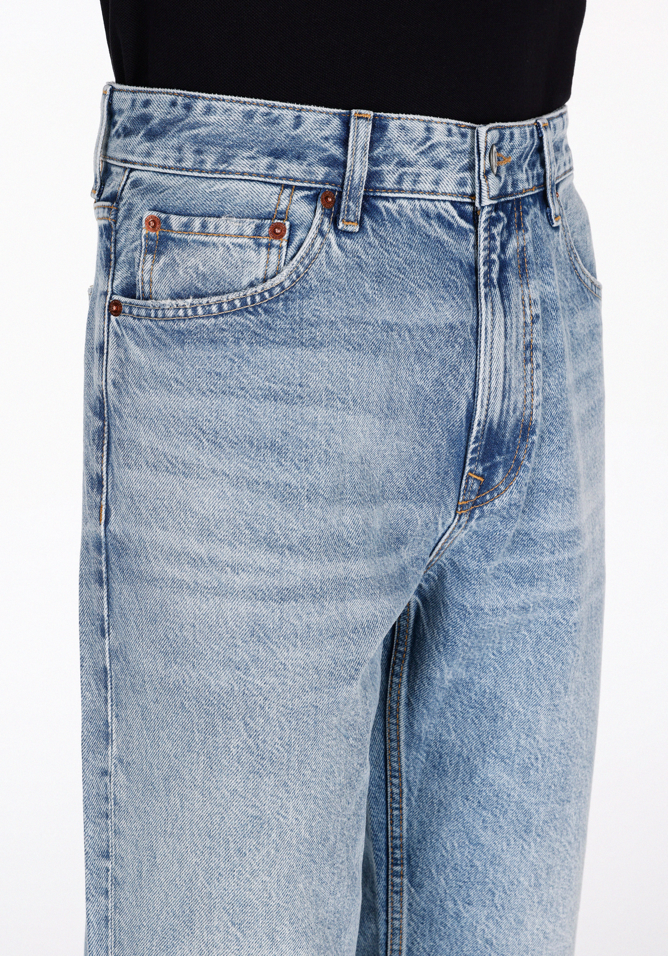 Afișați detalii pentru Pantaloni De Barbati Albastru Regular Fit 047 Fit Cl1075780