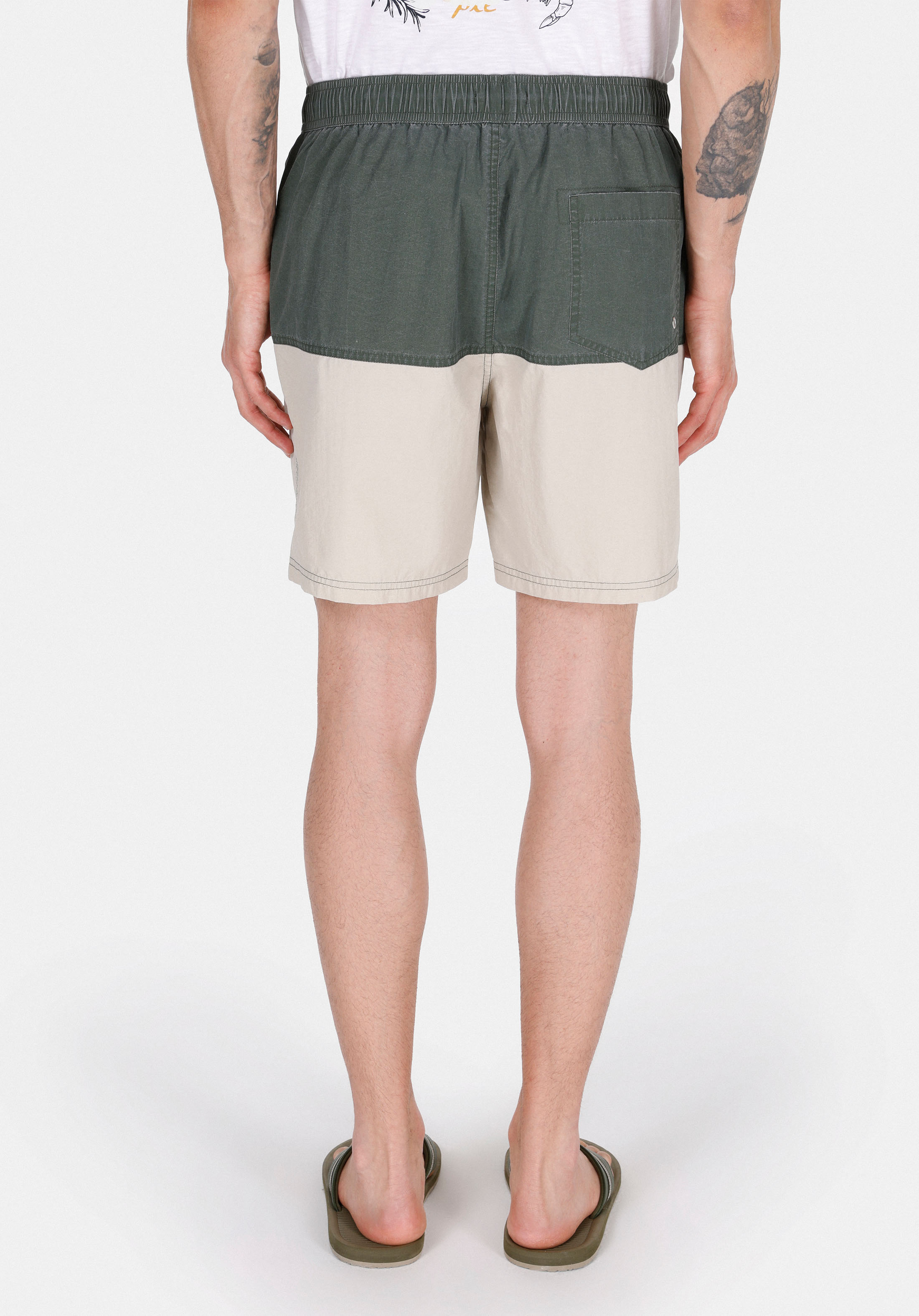 Afișați detalii pentru Short De Plaja De Barbati Kaki Slim Fit  Cl1074690