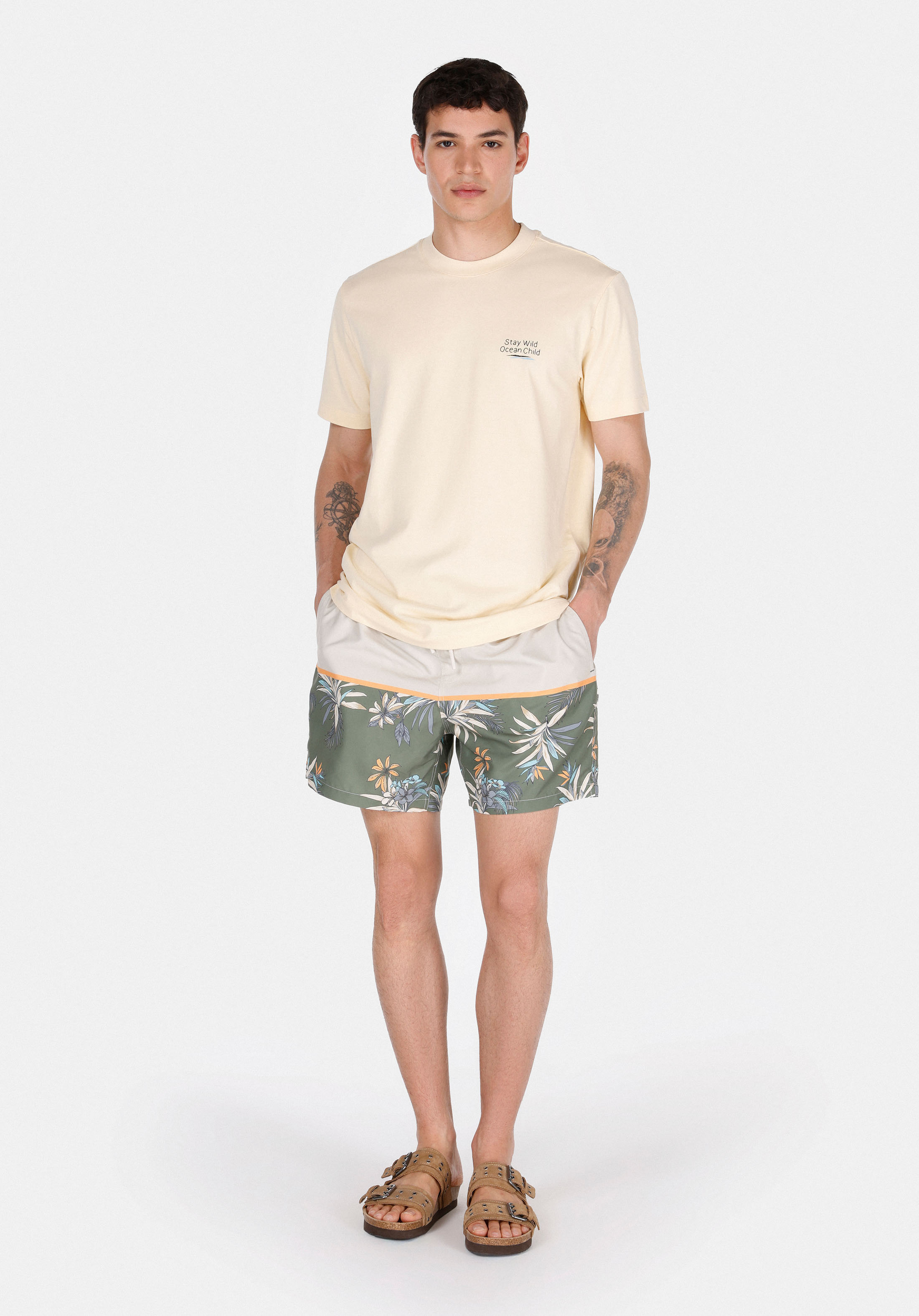 Afișați detalii pentru Short De Plaja De Barbati Multicolor Regular Fit  Cl1074694