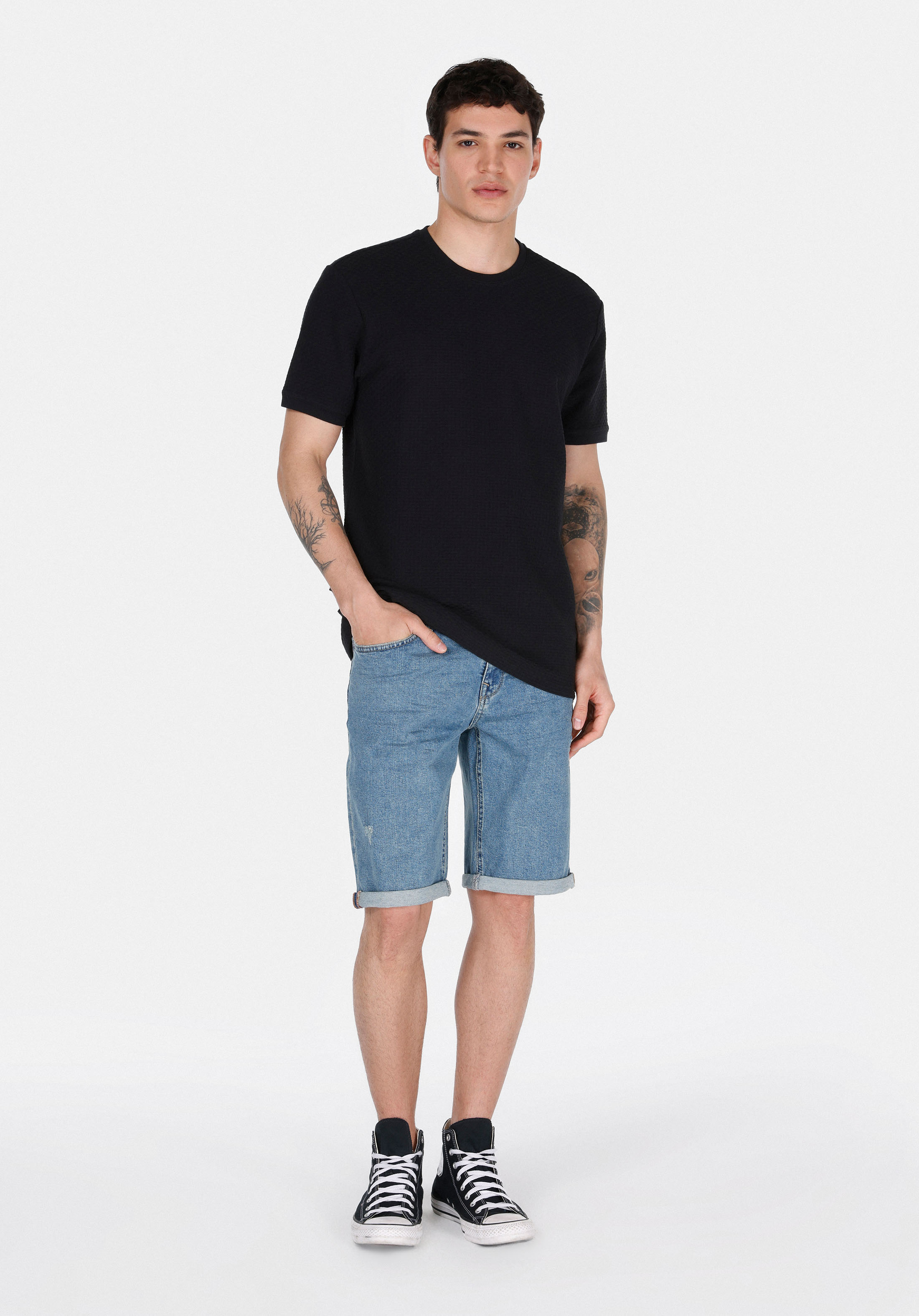 Afișați detalii pentru Short / Pantaloni Scurti De Barbati Albastru Marin Straight Fit  Cl1074832