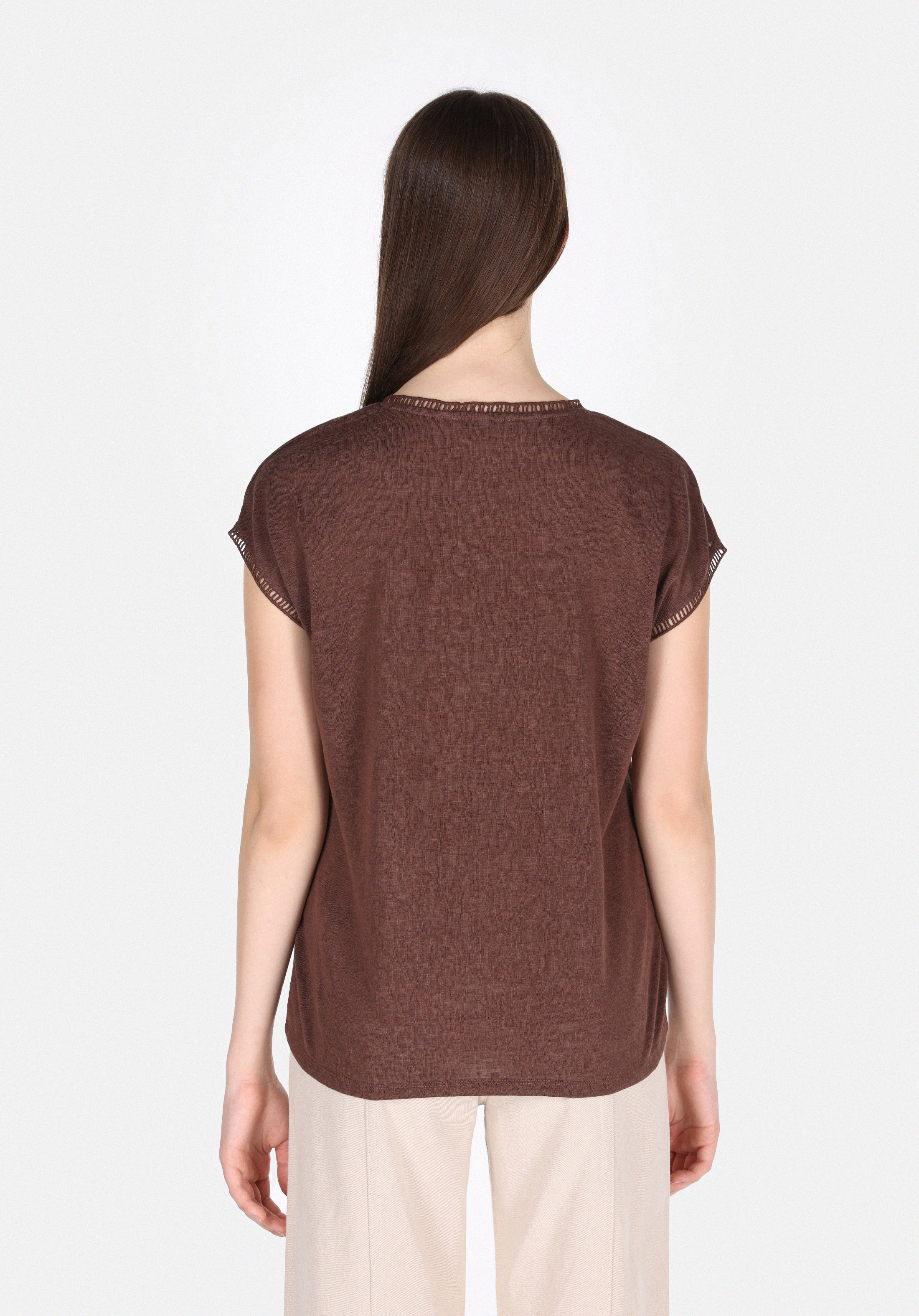 Afișați detalii pentru Tricou Cu Maneca Scurta De Dama Maro Regular Fit  Cl1074594