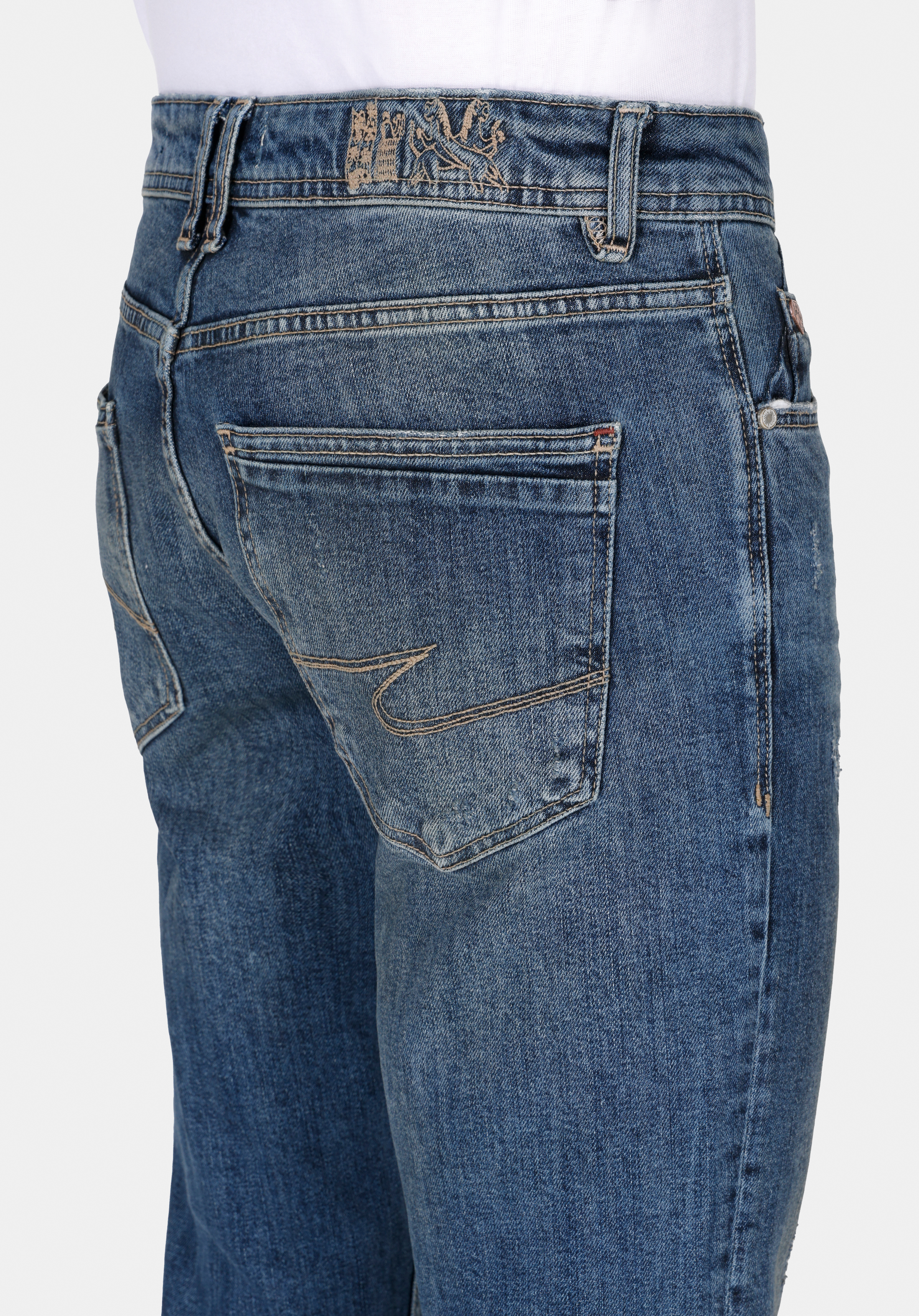 Afișați detalii pentru Pantaloni De Barbati Albastru Straight Fit 044 Karl Cl1072206