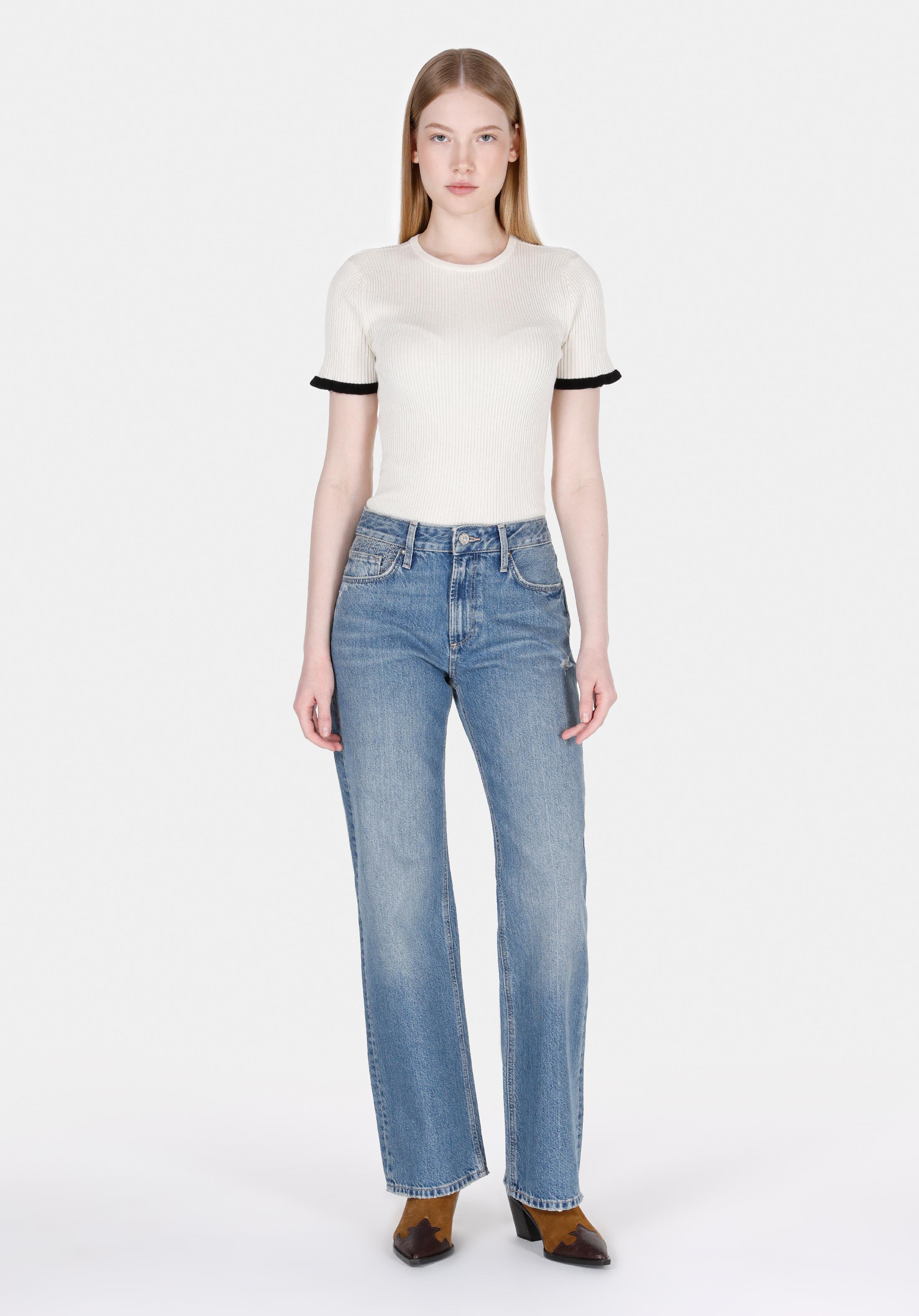 Afișați detalii pentru Pantaloni De Dama Denim Straight Fit  Cl1072460