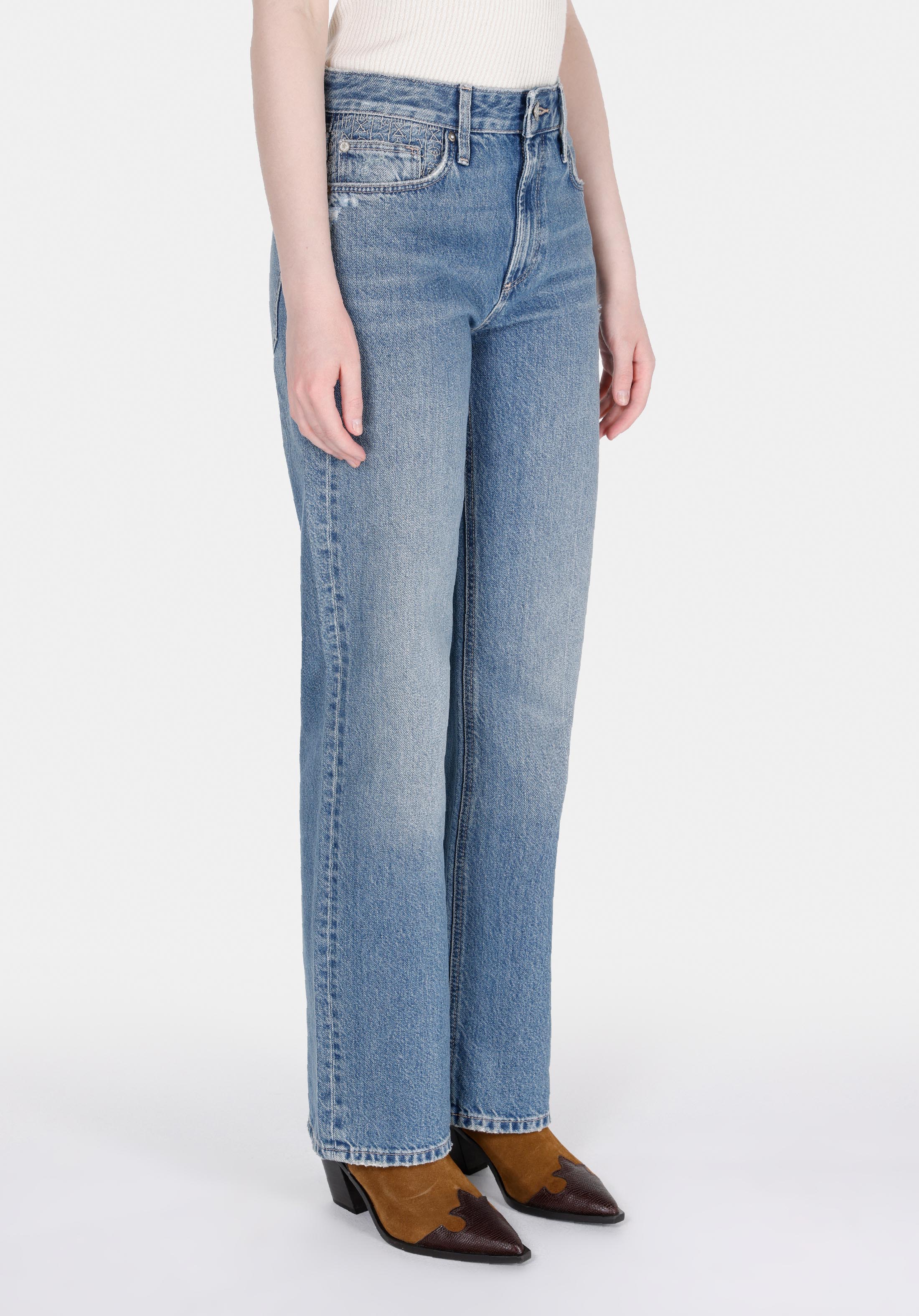 Afișați detalii pentru Pantaloni De Dama Denim Straight Fit  Cl1072460