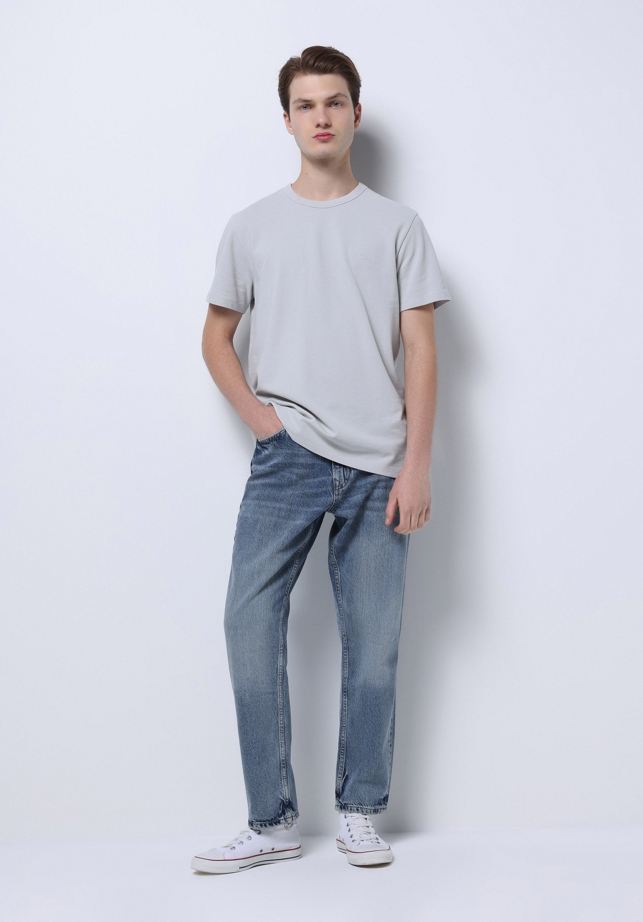 Afișați detalii pentru Pantaloni De Barbati Albastru Loose Tapered Fit  Cl1075783