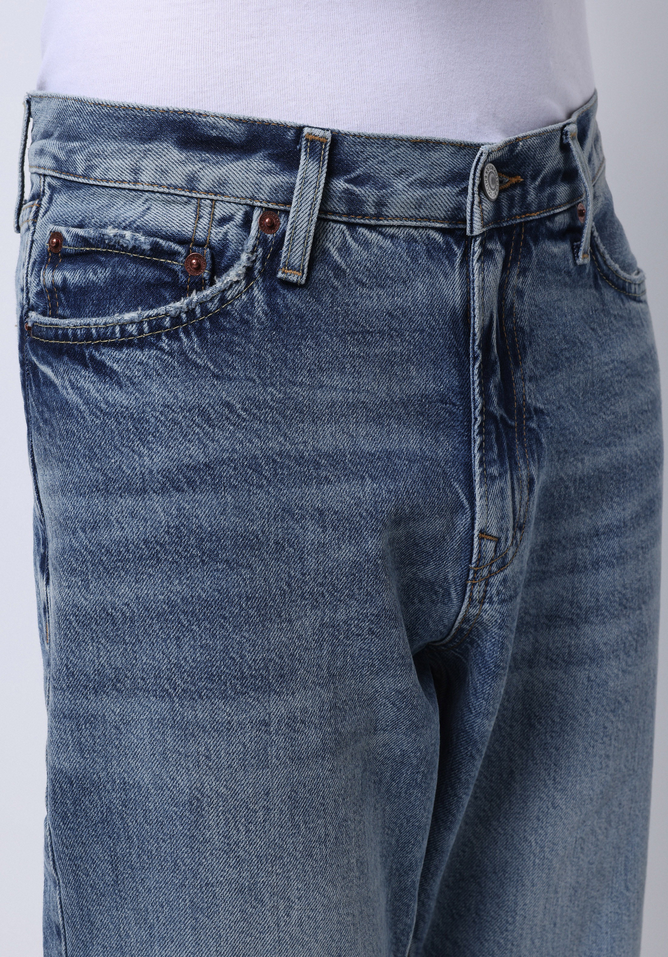 Afișați detalii pentru Pantaloni De Barbati Albastru Loose Tapered Fit  Cl1075783