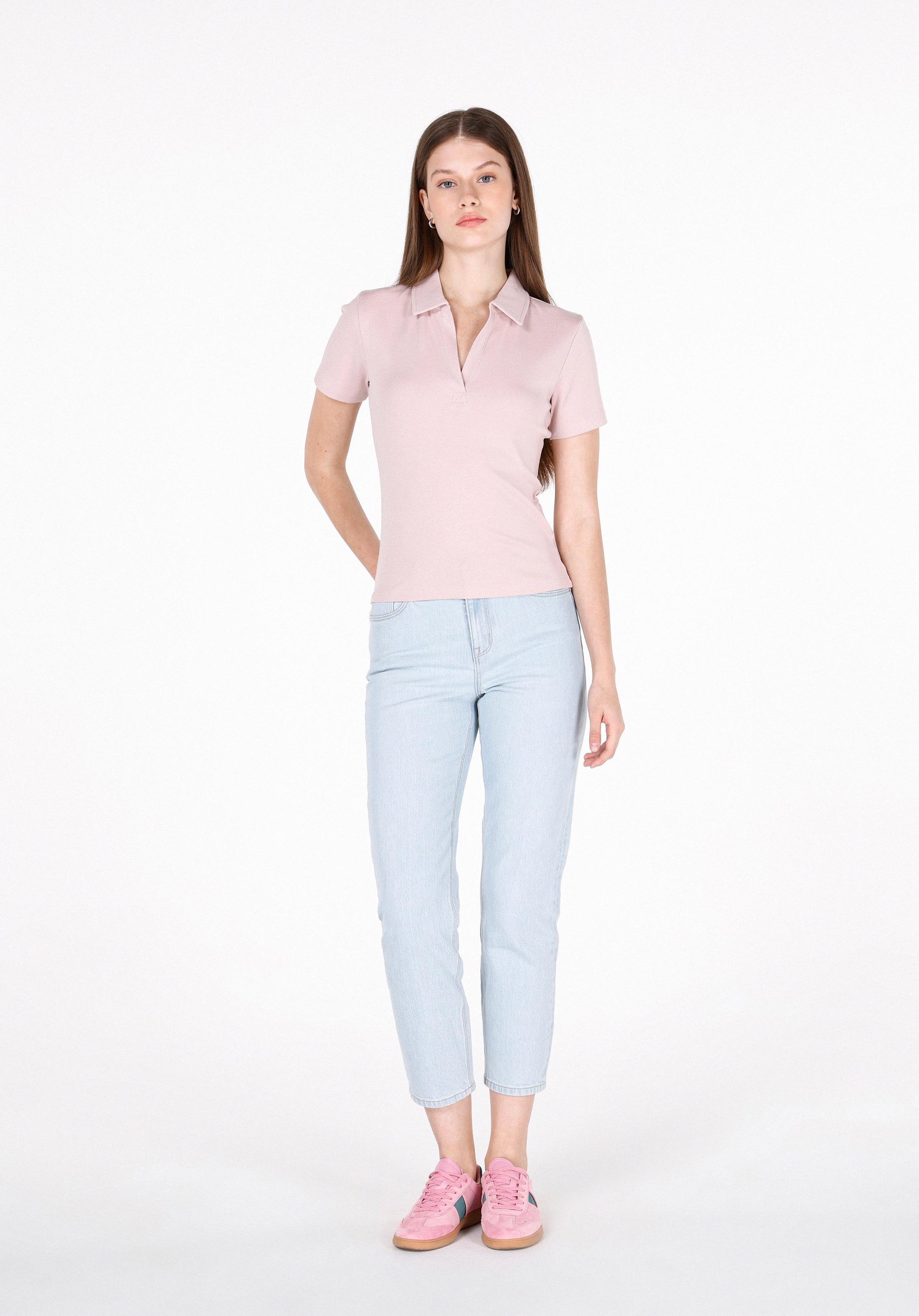 Afișați detalii pentru Tricou Cu Maneca Scurta De Dama Roz Slim Fit  Cl1073834