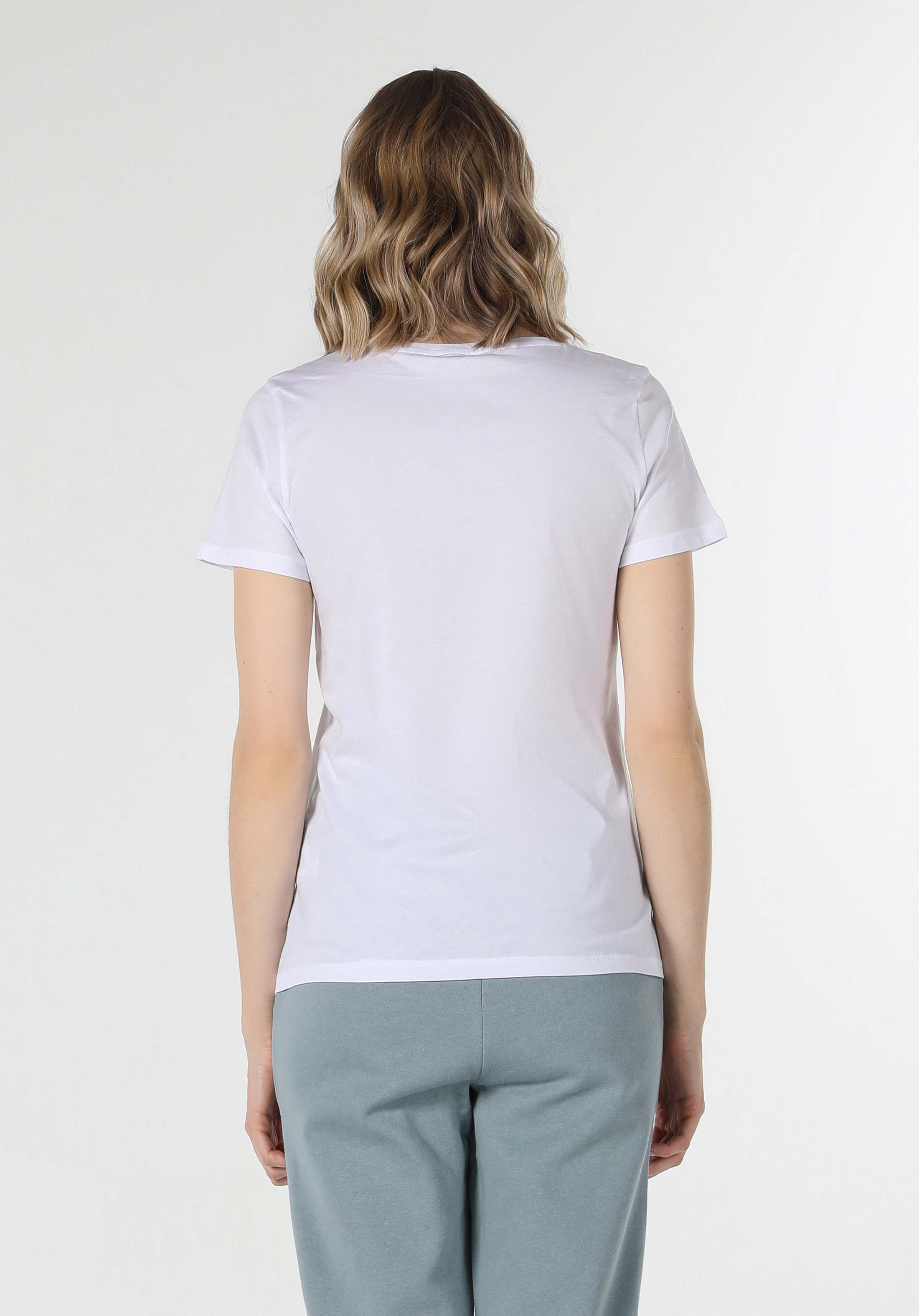 Afișați detalii pentru Tricou Cu Maneca Scurta De Dama Alb Regular Fit  Cl1058494