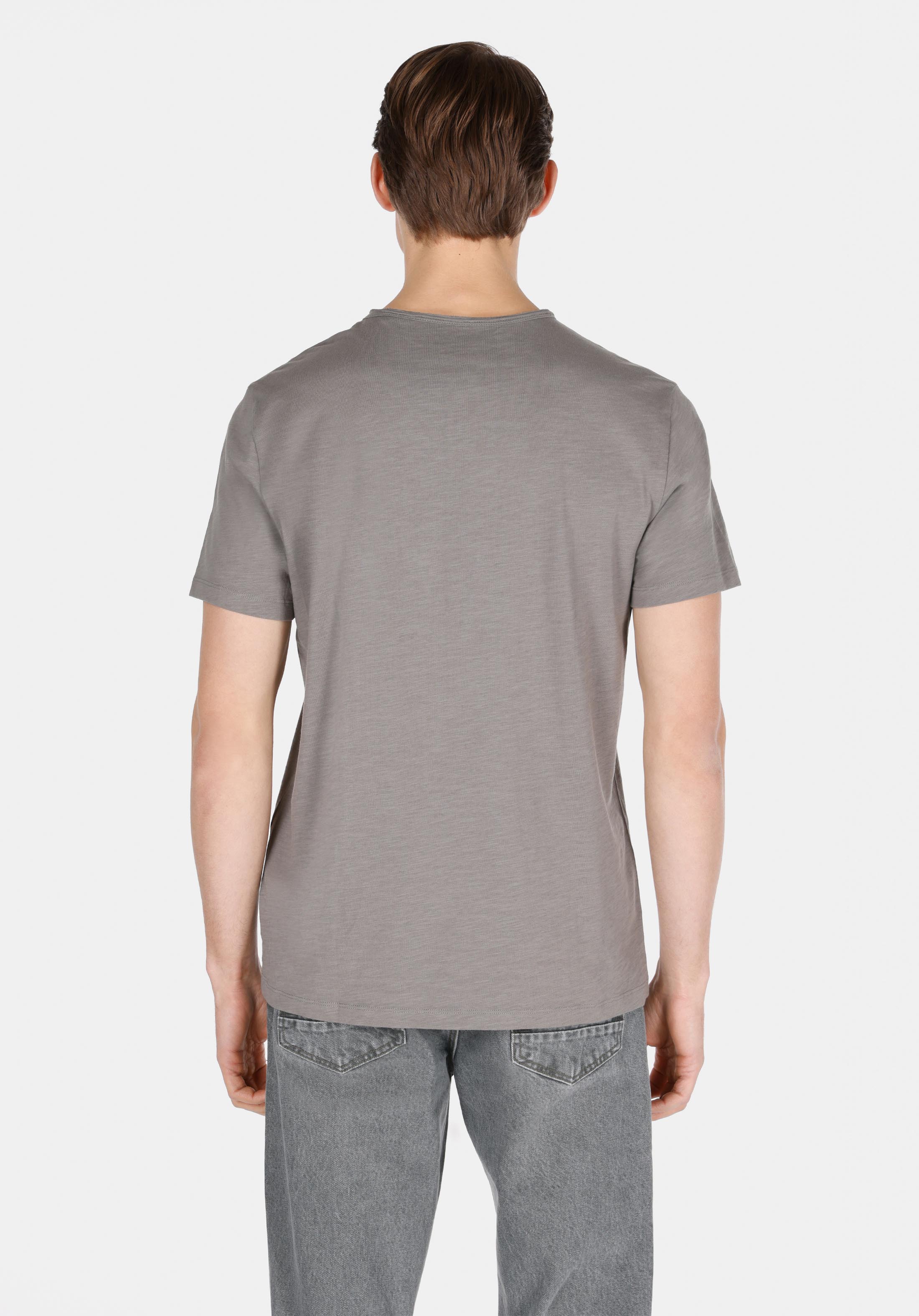 Afișați detalii pentru Regular Fit V-Neck Drept Bărbați Verde Tricou Cu Mânecă Scurtă