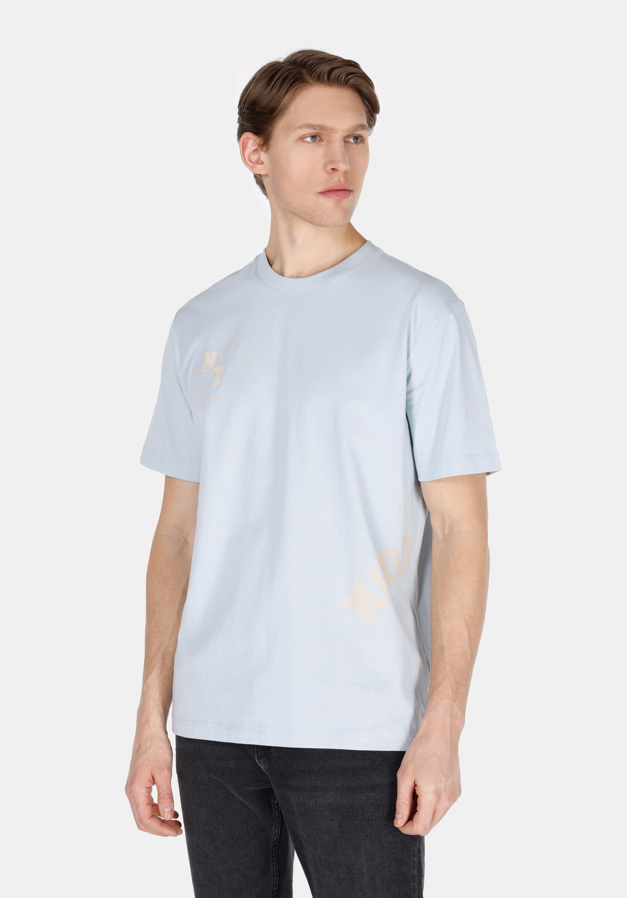 Afișați detalii pentru Tricou Cu Maneca Scurta De Barbati Albastru Comfort Fit  Cl1072811