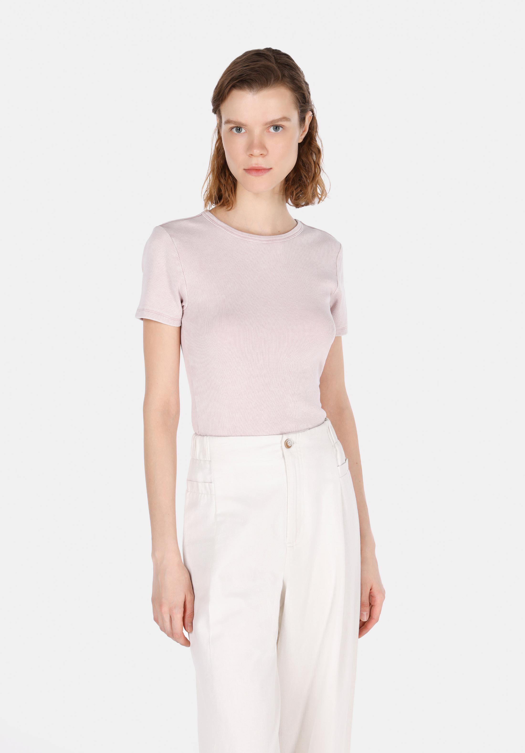 Afișați detalii pentru Bluza Cu Maneca Scurta De Dama Roz Slim Fit  Cl1073924