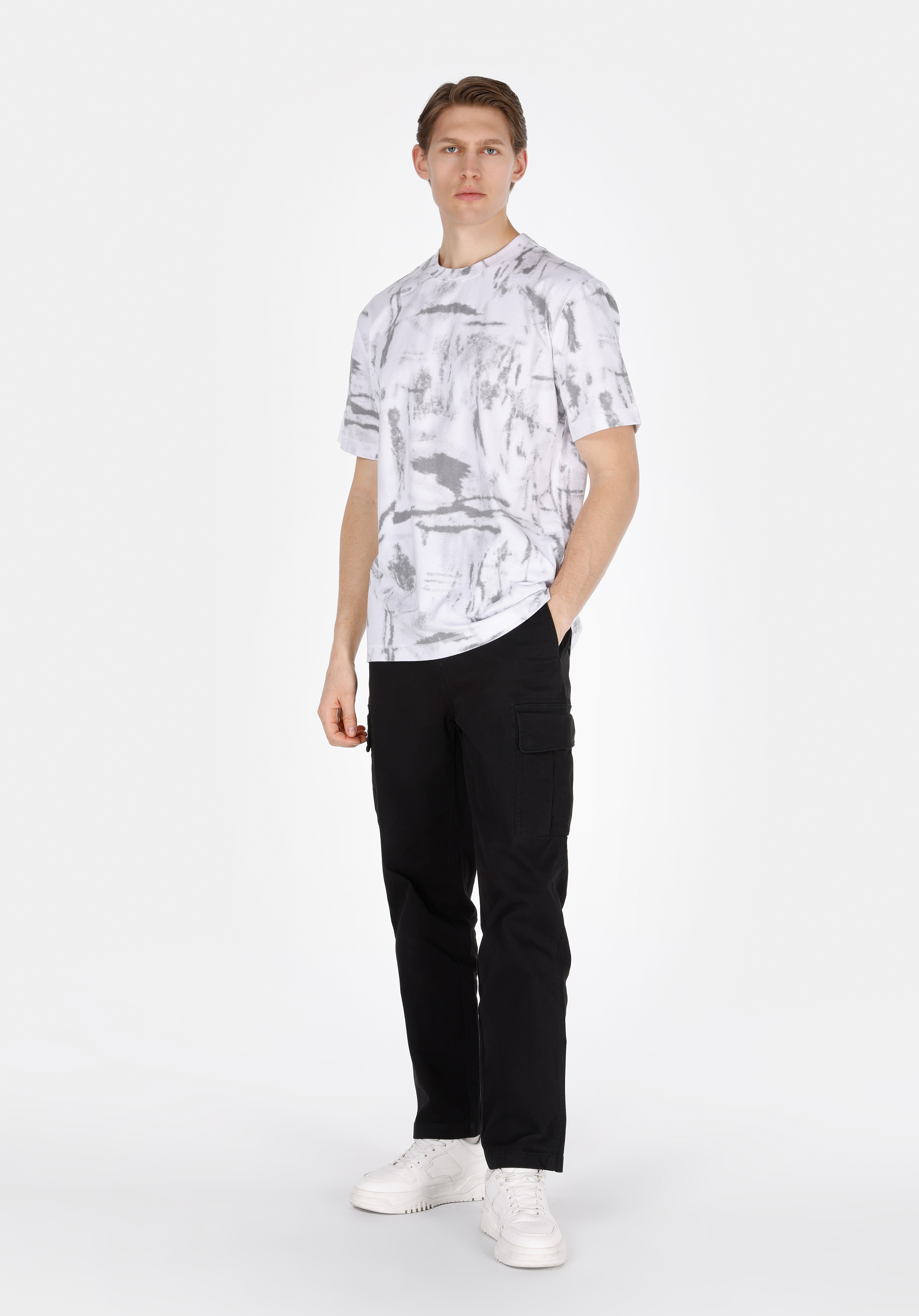 Afișați detalii pentru Tricou Cu Maneca Scurta De Barbati Alb Comfort Fit  Cl1073955