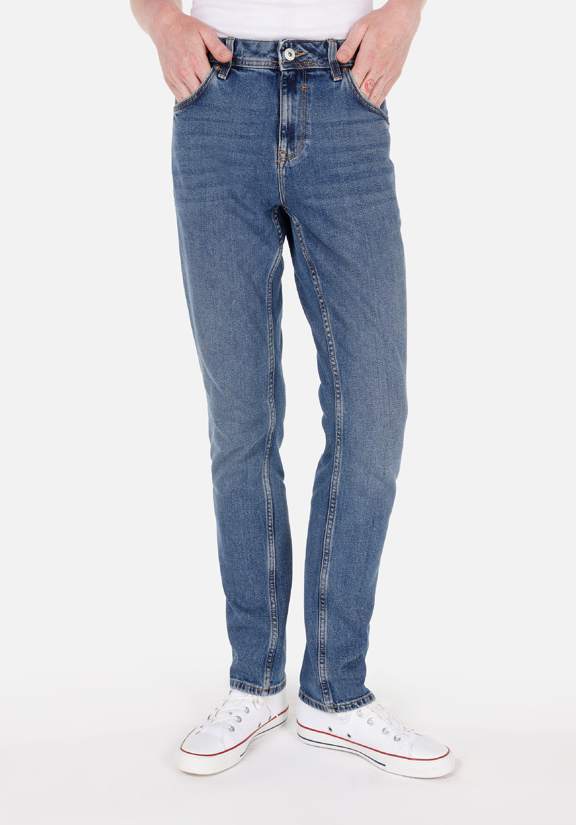 Afișați detalii pentru Pantaloni De Barbati Albastru Marin Straight Fit 044 Karl Cl1068595