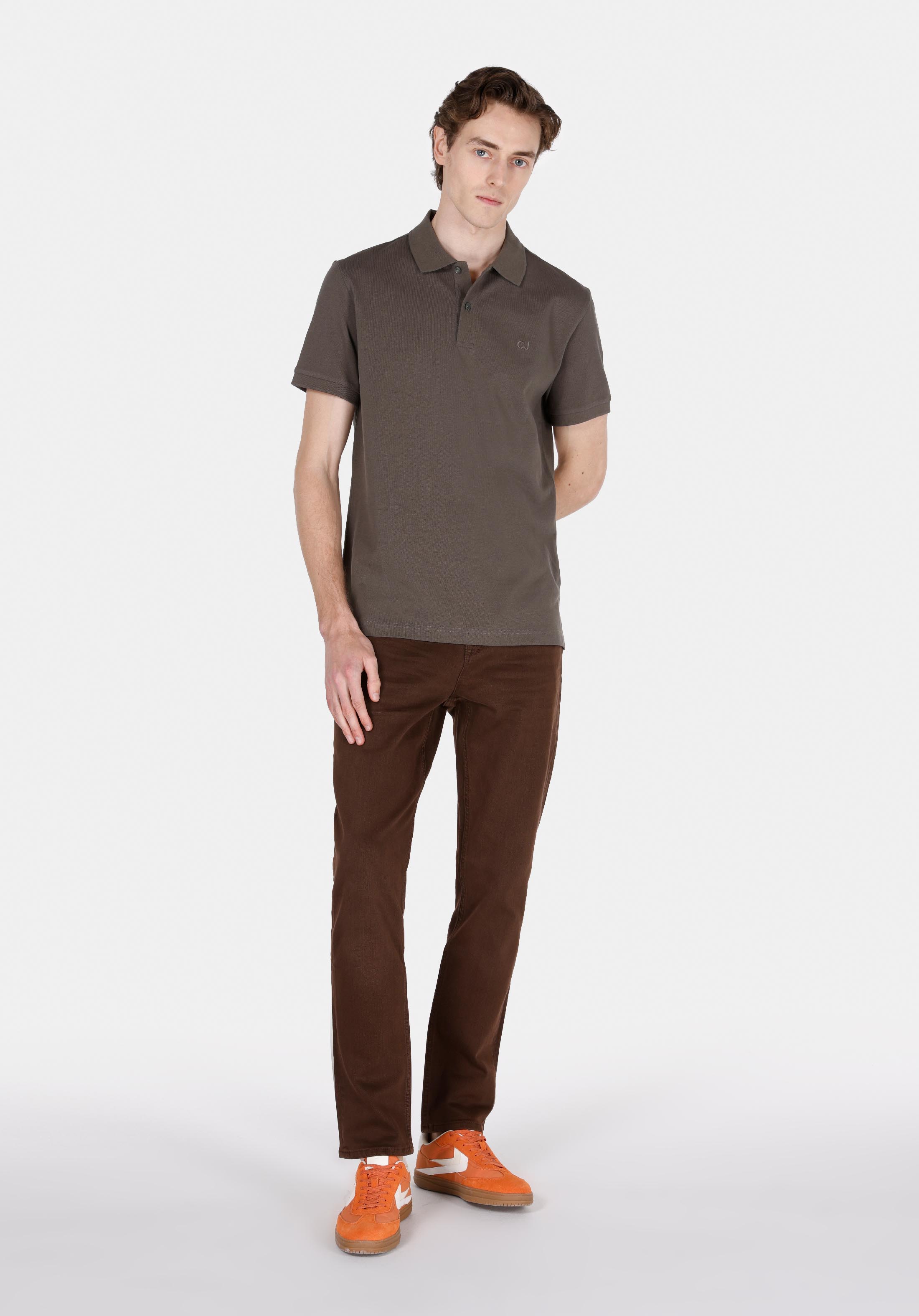 Afișați detalii pentru Tricou Polo Cu Maneca Scurta De Barbati Kaki Regular Fit  Cl1073960