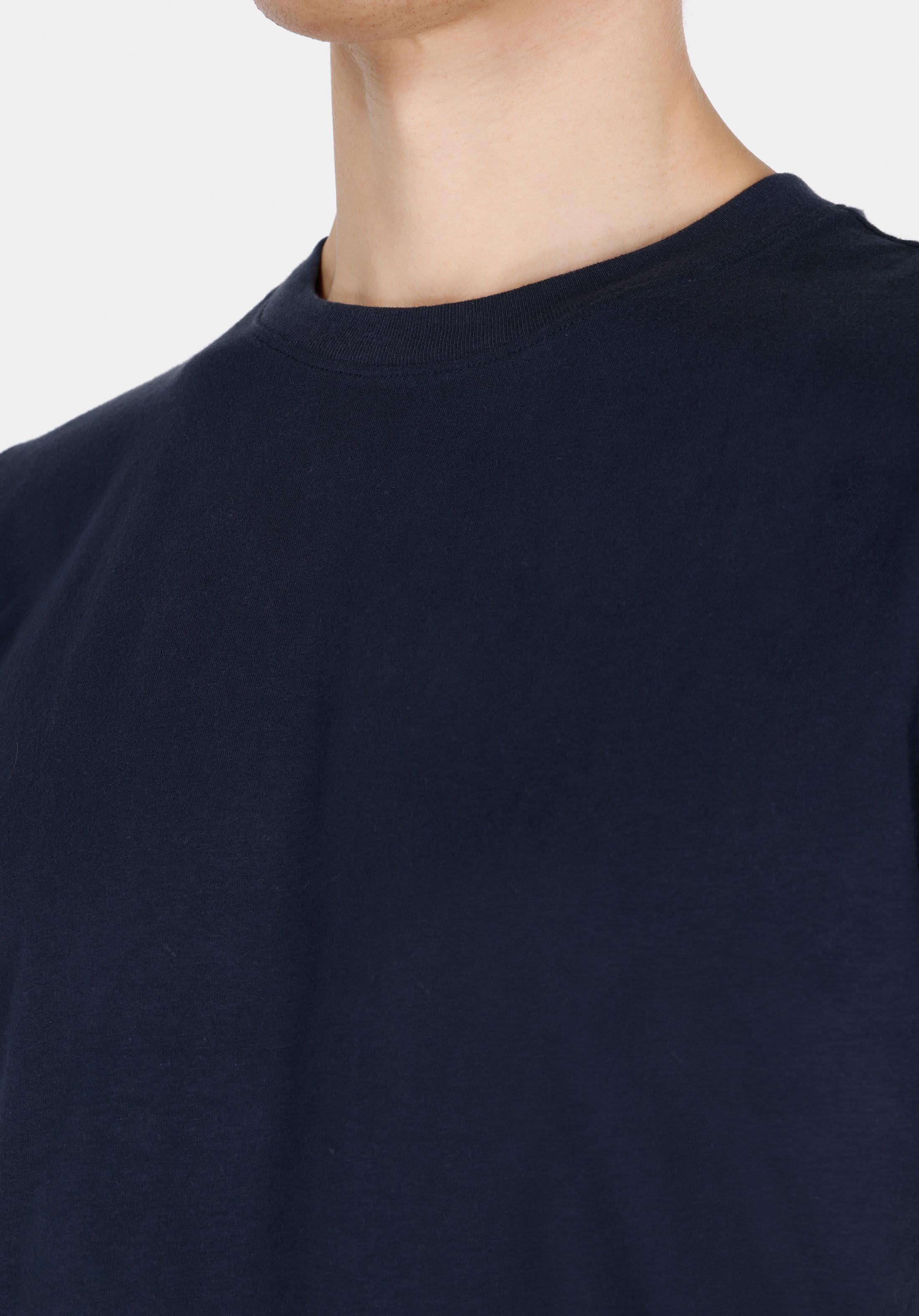 Afișați detalii pentru Regular Fit Round Neck Drept Bărbați Bleumarin Tricou Cu Mânecă Scurtă