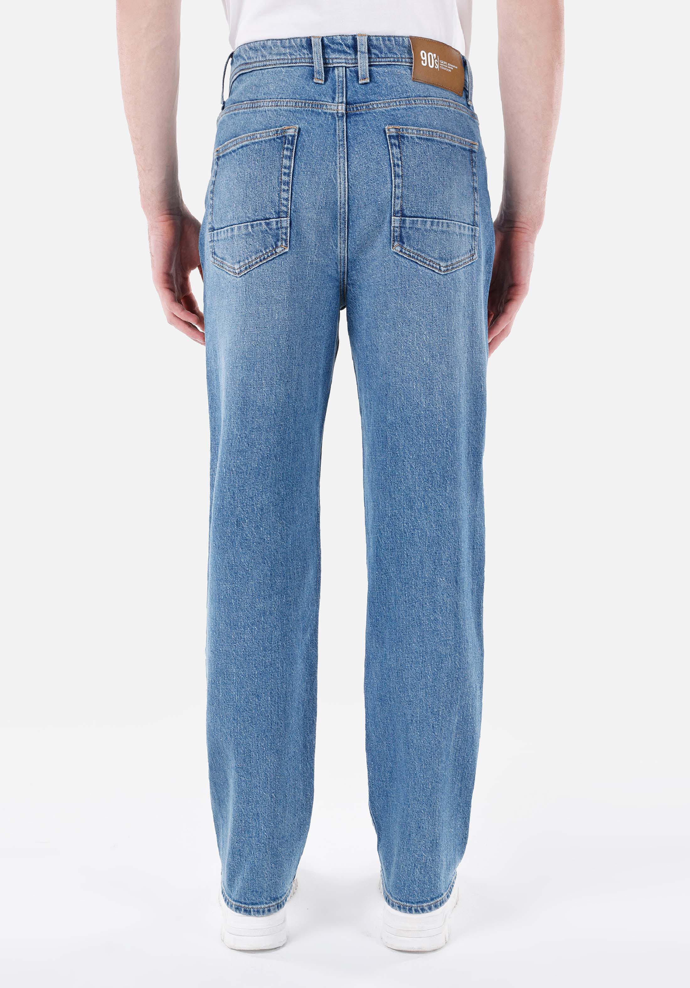 Afișați detalii pentru Pantaloni De Barbati Albastru Baggy Fit  Cl1068674