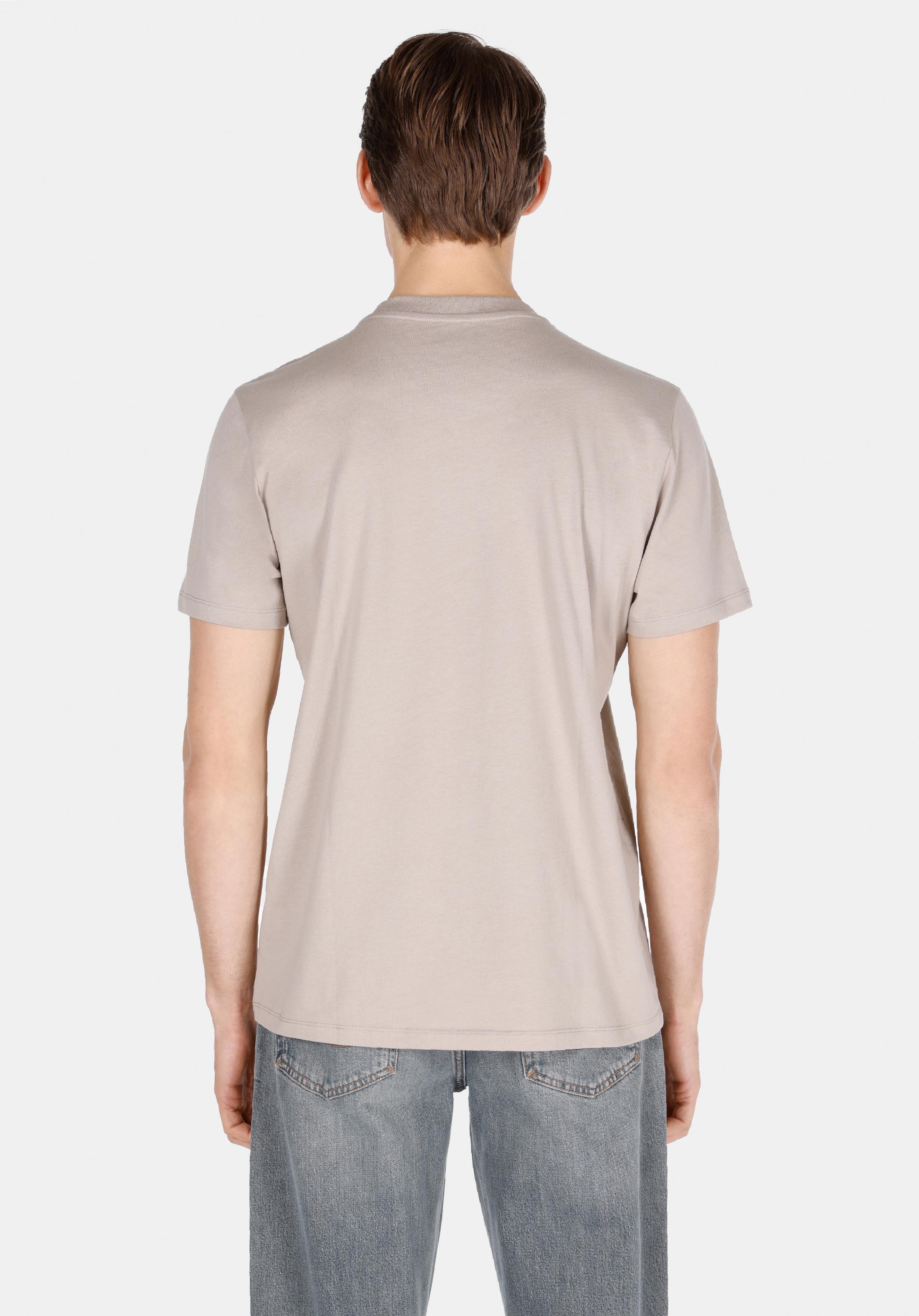 Afișați detalii pentru Regular Fit Round Neck Drept Bărbați Stone Tricou Cu Mânecă Scurtă