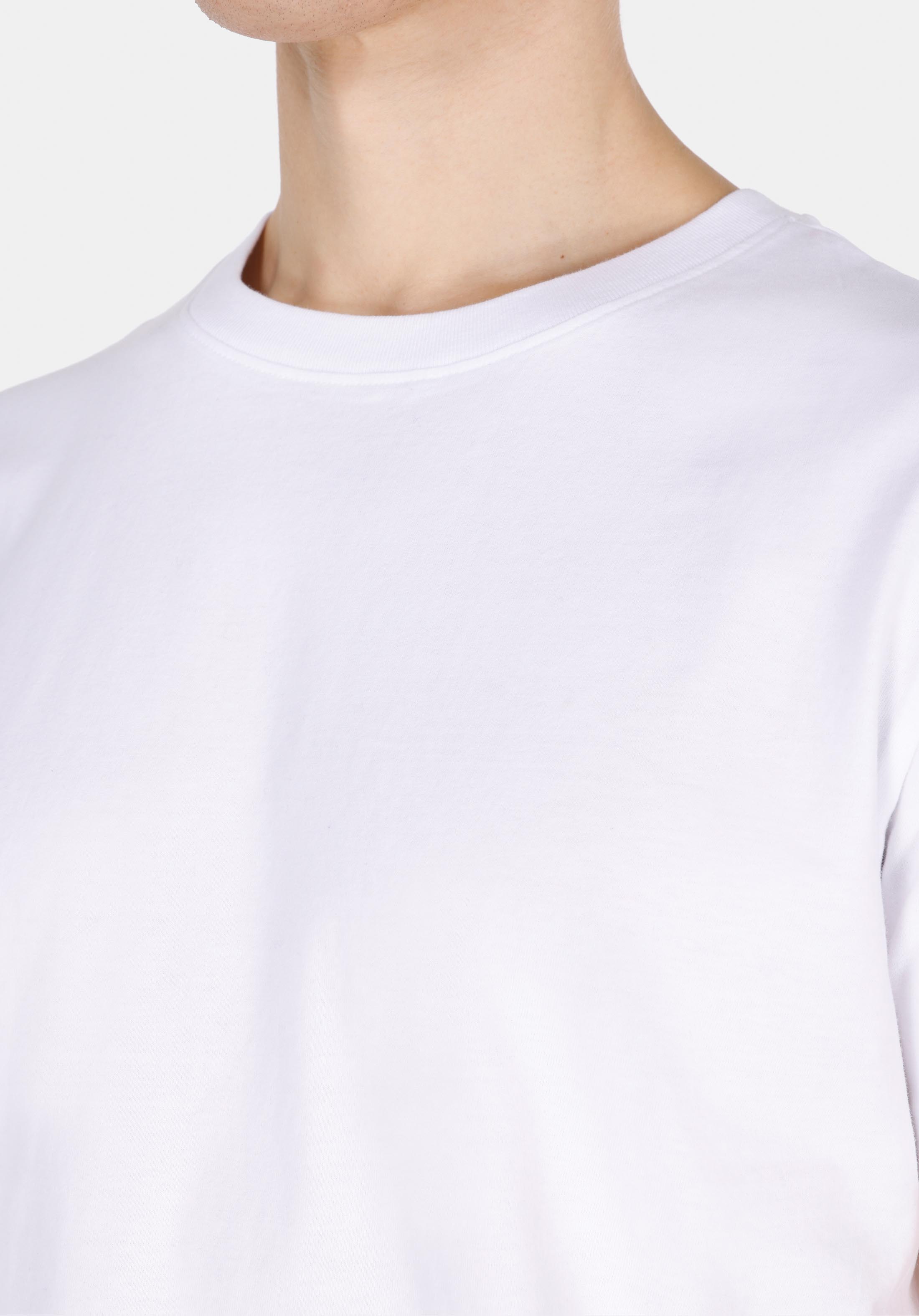 Afișați detalii pentru Regular Fit Round Neck Drept Bărbați Alb Mânecă Scurtă Tricou