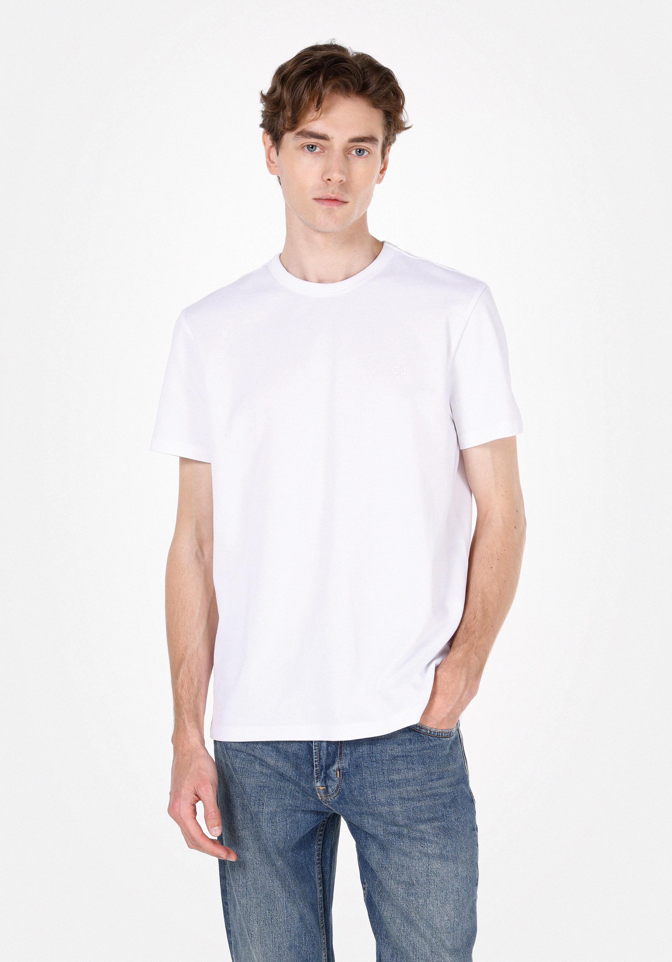Afișați detalii pentru Tricou Cu Maneca Scurta De Barbati Alb Regular Fit  Cl1073962