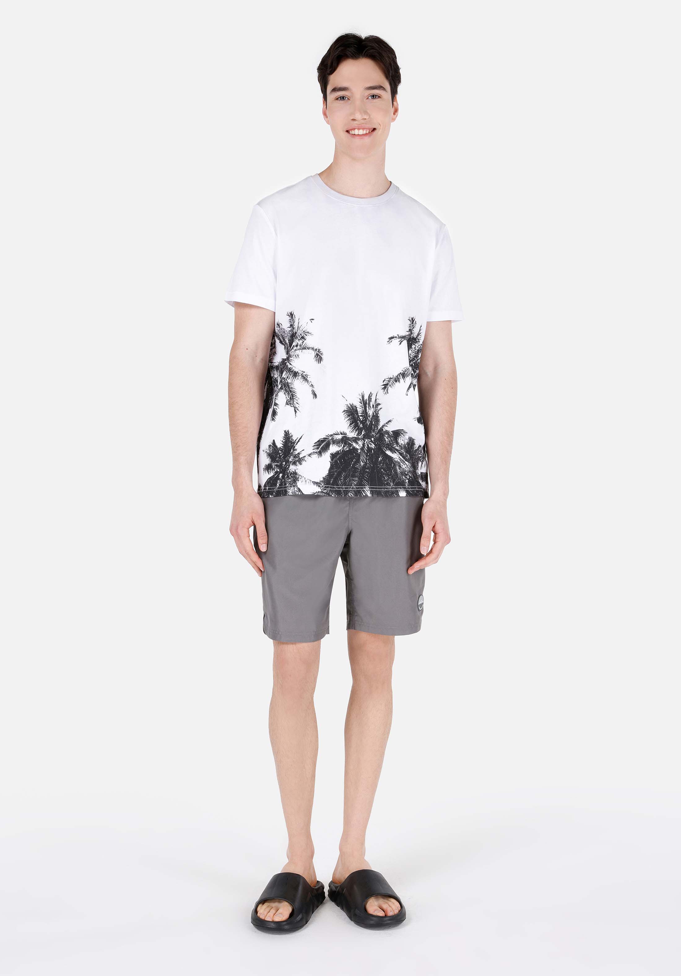 Afișați detalii pentru Short De Plaja De Barbati Antracit Slim Fit  Cl1069034