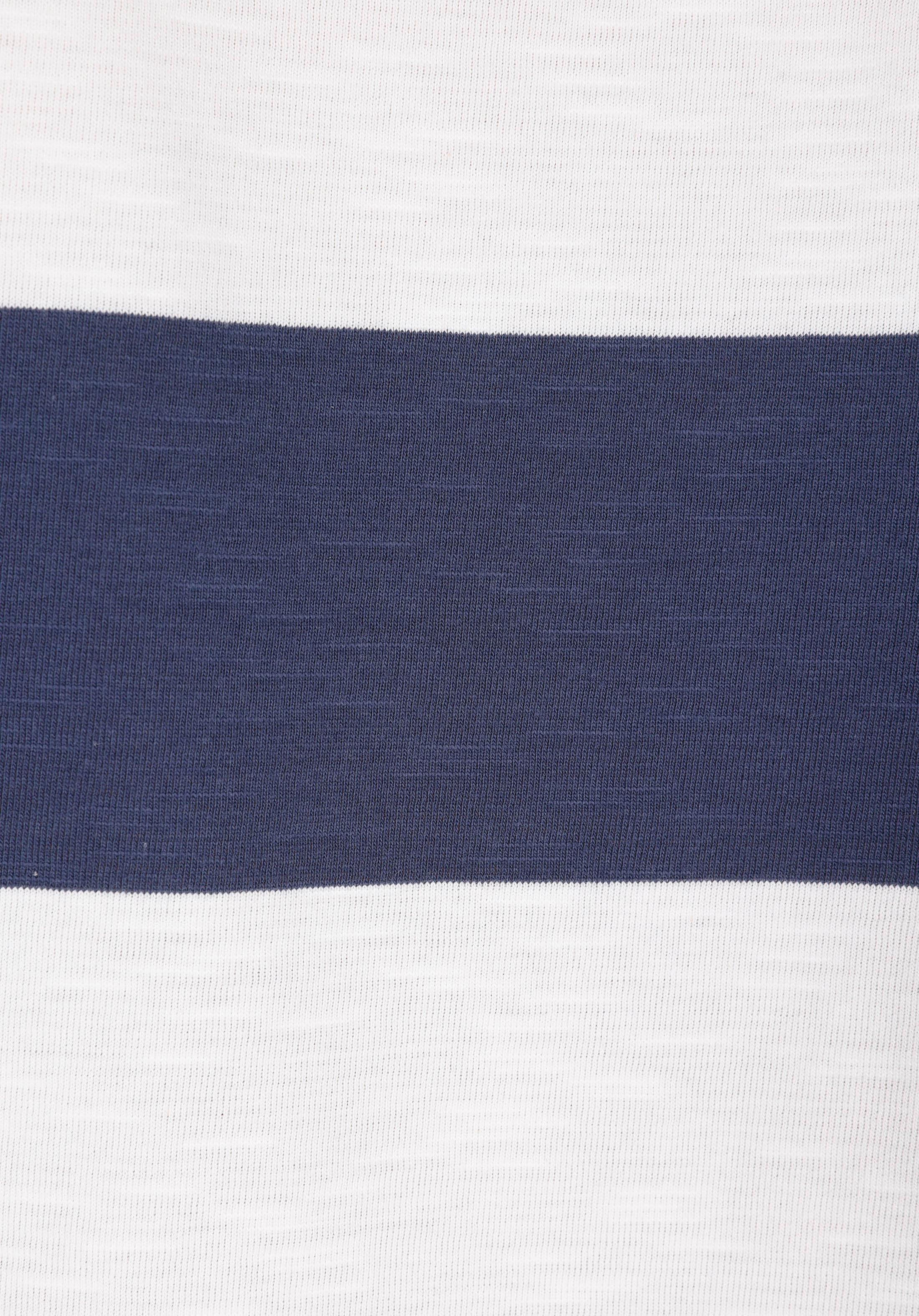 Afișați detalii pentru Comfort Fit Round Neck Striped Bărbați Bleumarin Tricou Cu Mânecă Scurtă