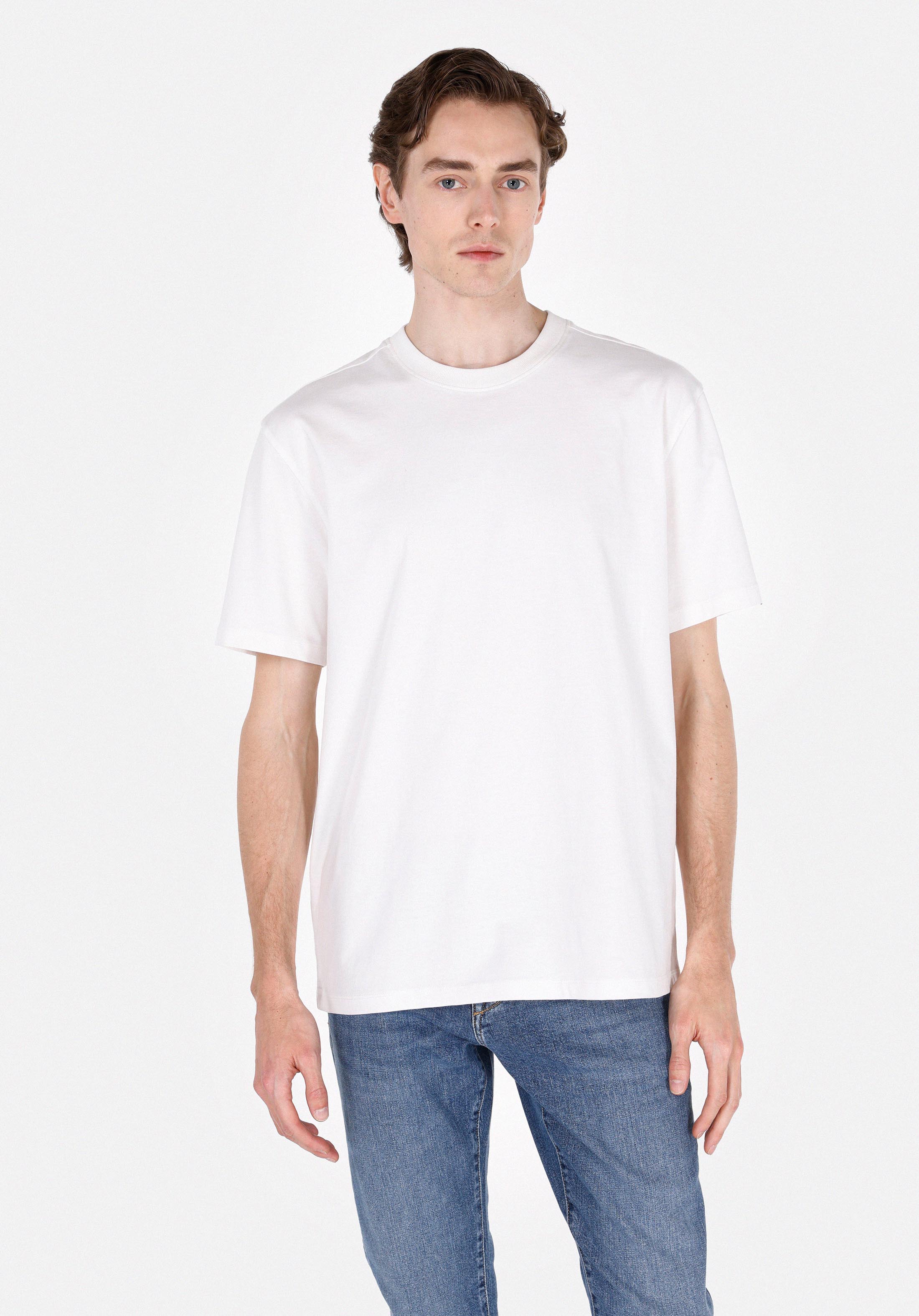 Afișați detalii pentru Comfort Fit Round Neck Drept Bărbați Alb Short Tricou Cu Mânecă Scurtă