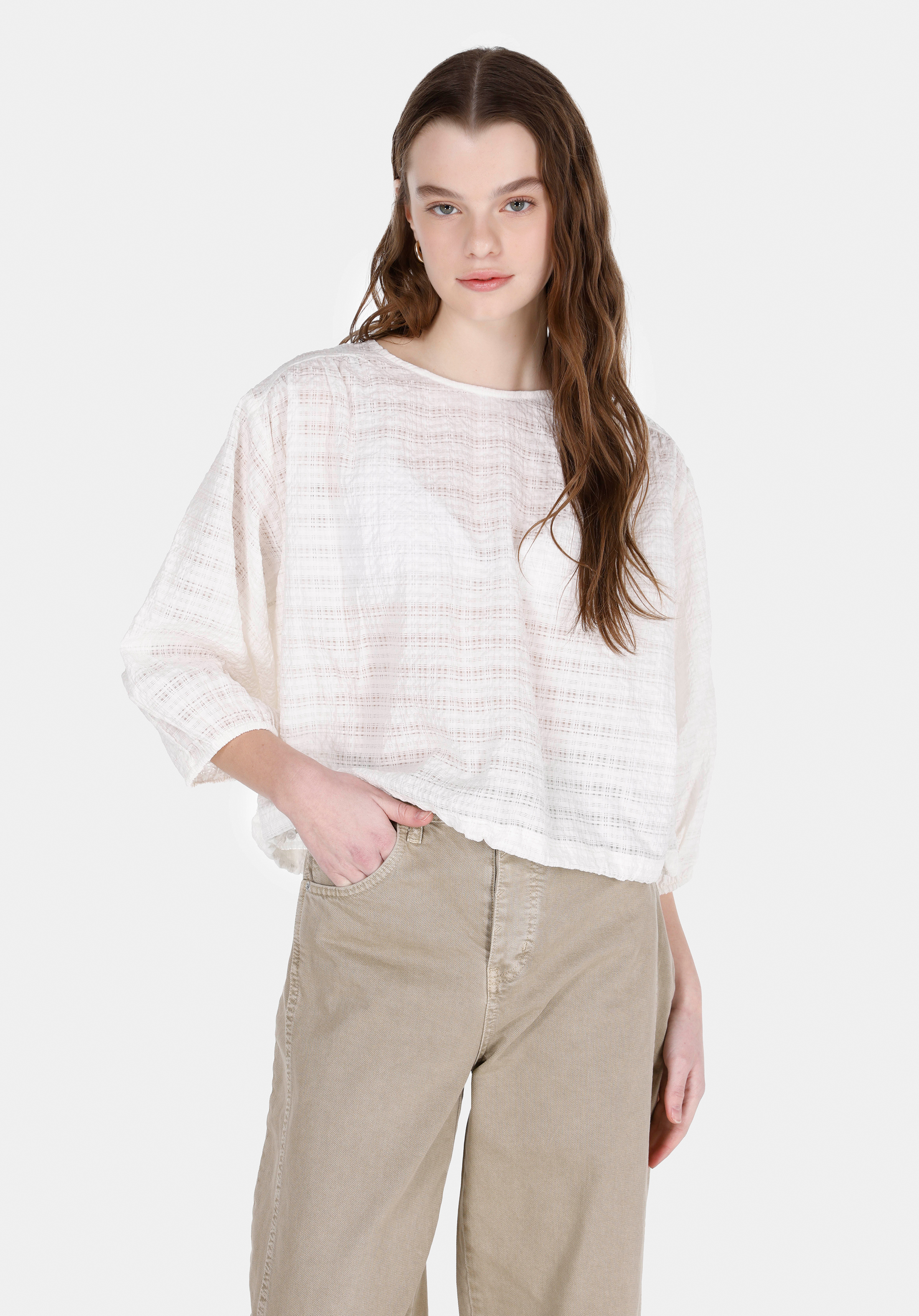 Afișați detalii pentru Bluza Cu Maneca Lunga De Dama Alb Regular Fit  Cl1073120