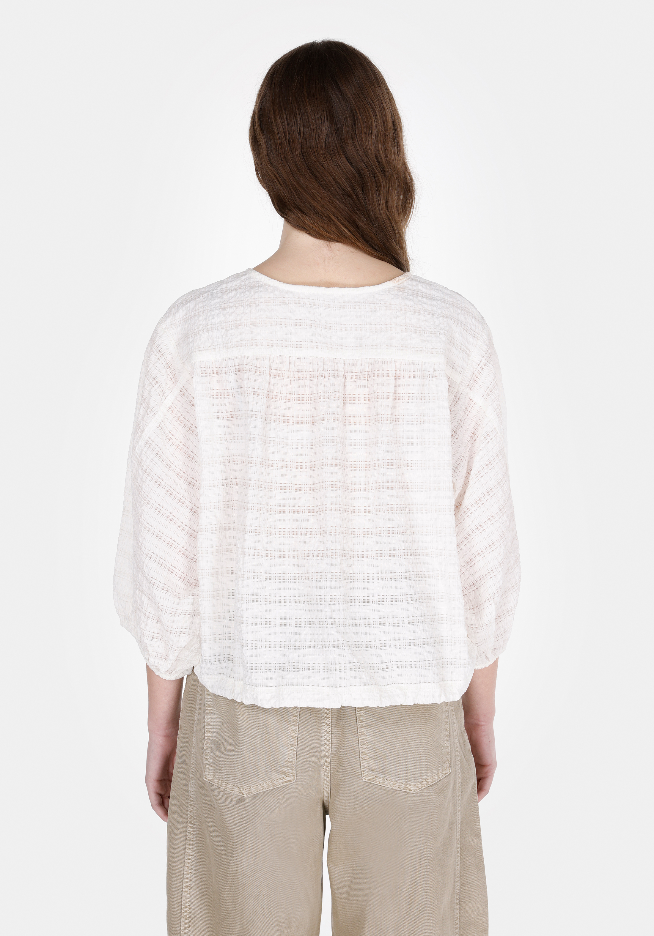 Afișați detalii pentru Bluza Cu Maneca Lunga De Dama Alb Regular Fit  Cl1073120