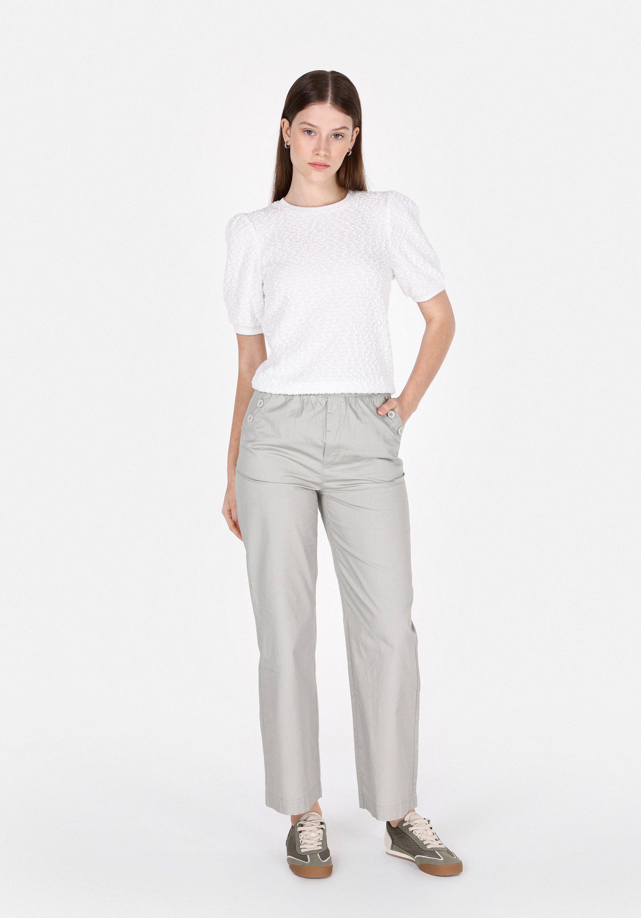 Afișați detalii pentru Pantaloni De Dama Alb Regular Fit  Cl1073984