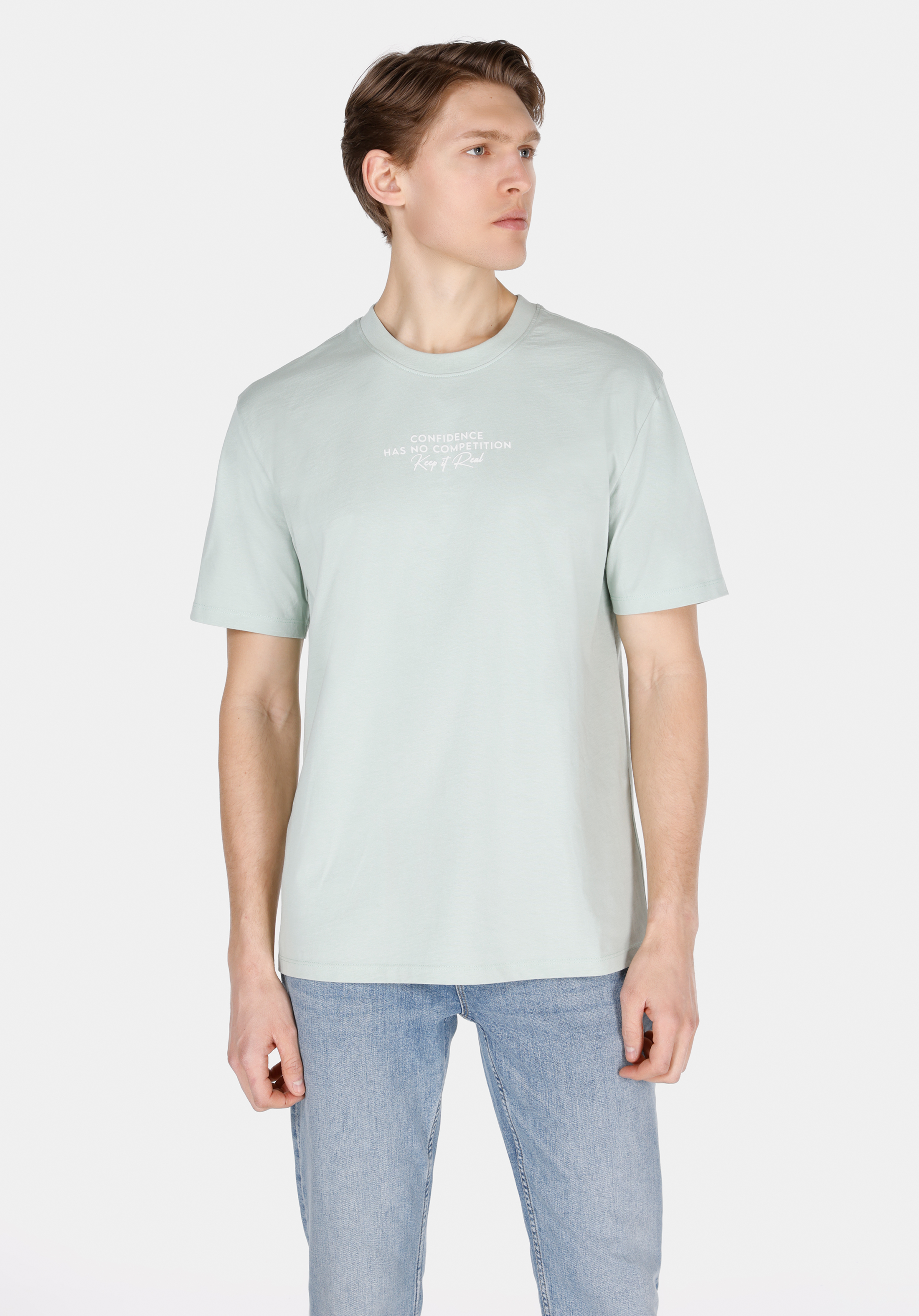 Afișați detalii pentru Tricou Cu Maneca Scurta De Barbati Verde Comfort Fit  Cl1071878