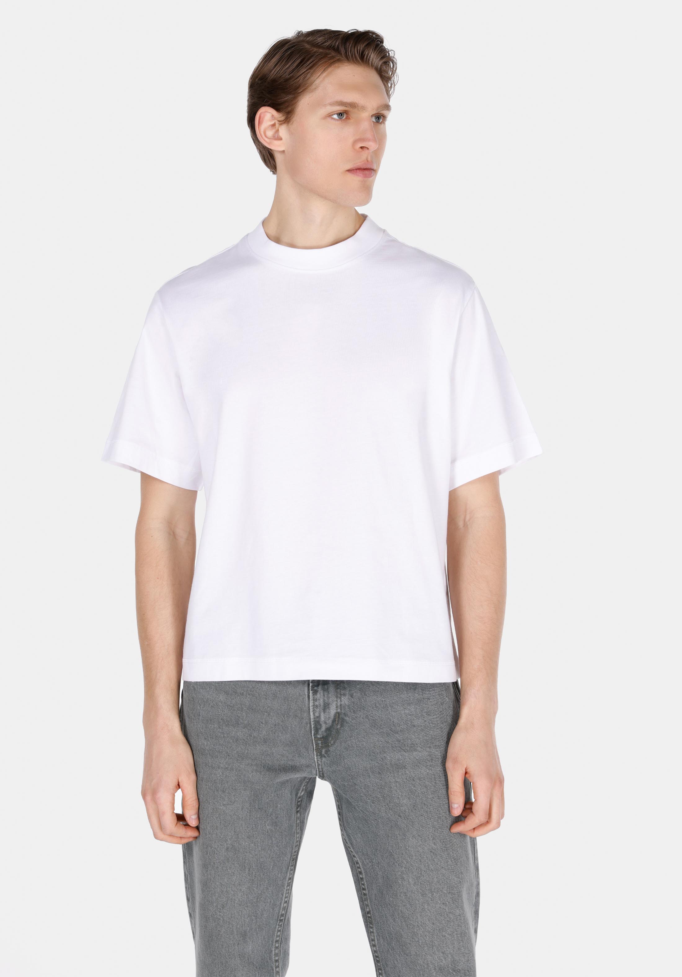 Afișați detalii pentru Tricou Cu Maneca Scurta De Barbati Alb Boxy Fit  Cl1073994