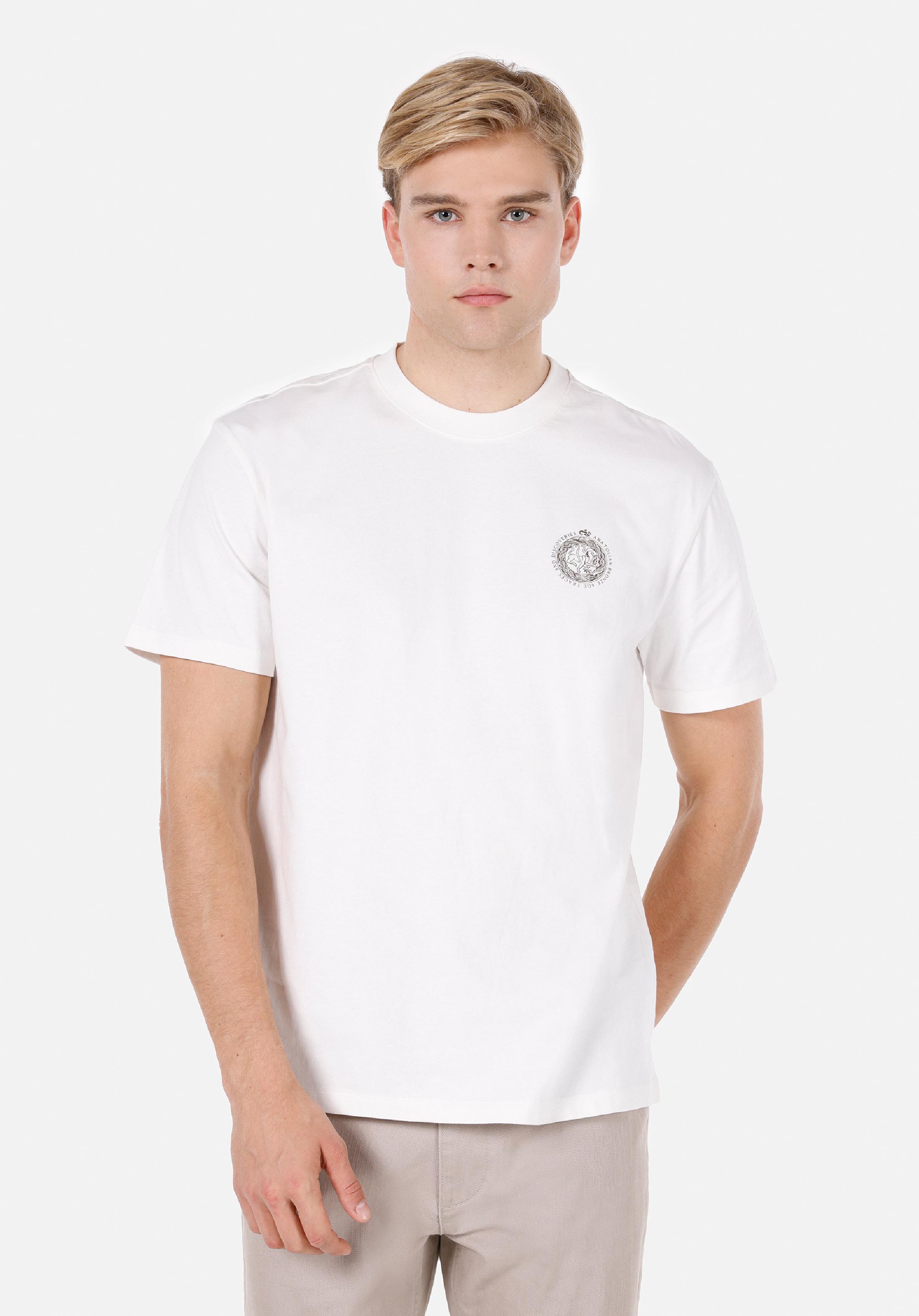 Afișați detalii pentru Tricou Cu Maneca Scurta De Barbati Ecru Comfort Fit  Cl1071927