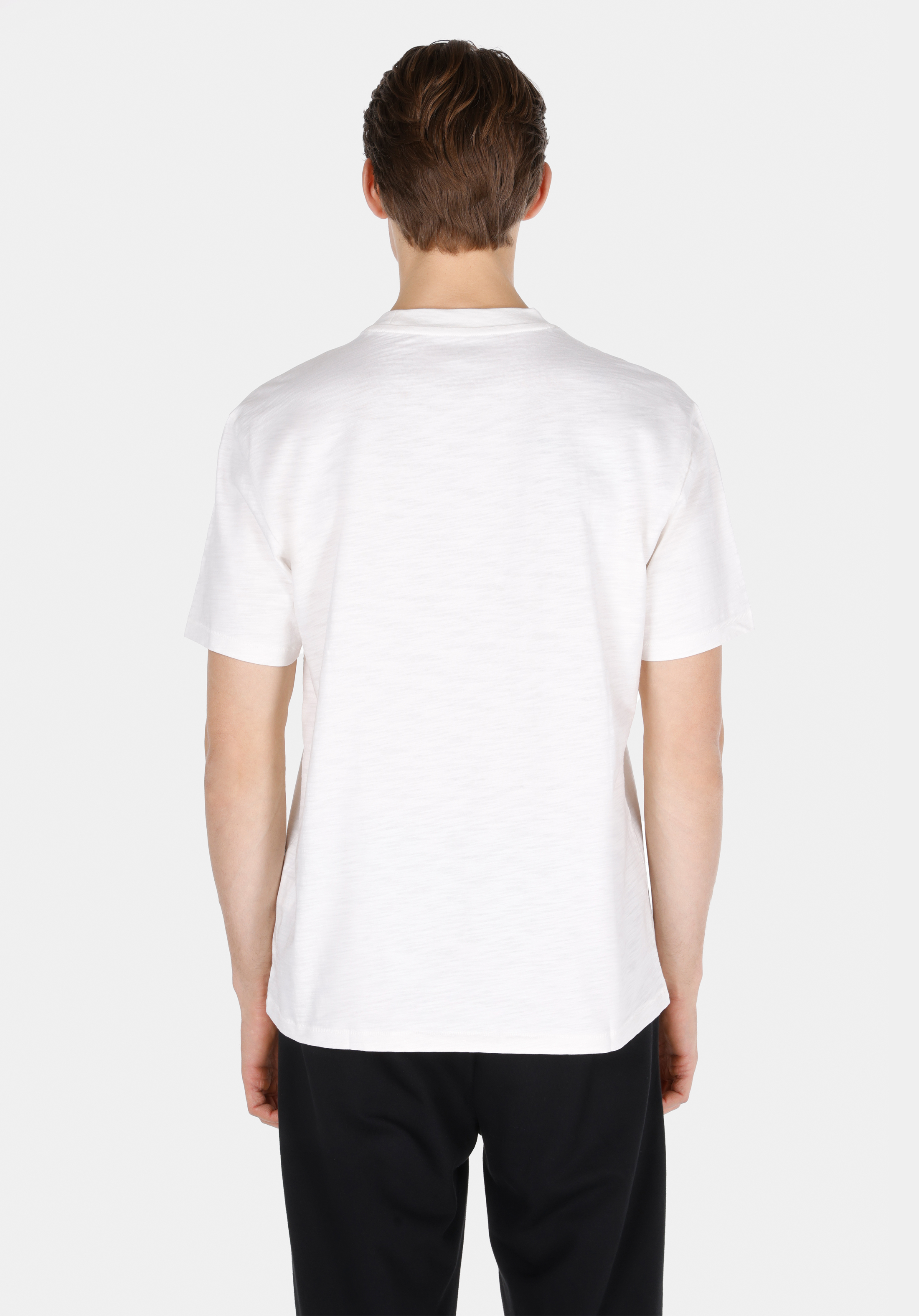 Afișați detalii pentru Comfort Fit Round Neck Drept Bărbați Alb Short Tricou Cu Mânecă Scurtă